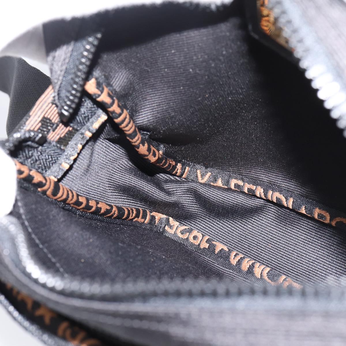 FENDI Shoulder Bag Canvas Black Gold Auth ep16408
