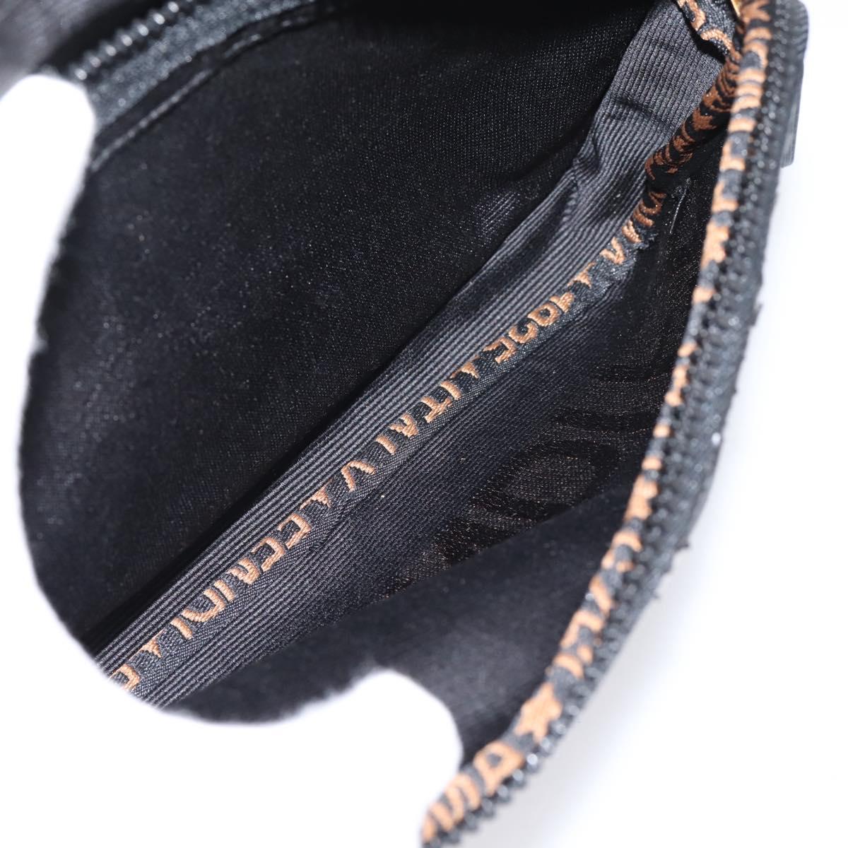 FENDI Shoulder Bag Canvas Black Gold Auth ep16408