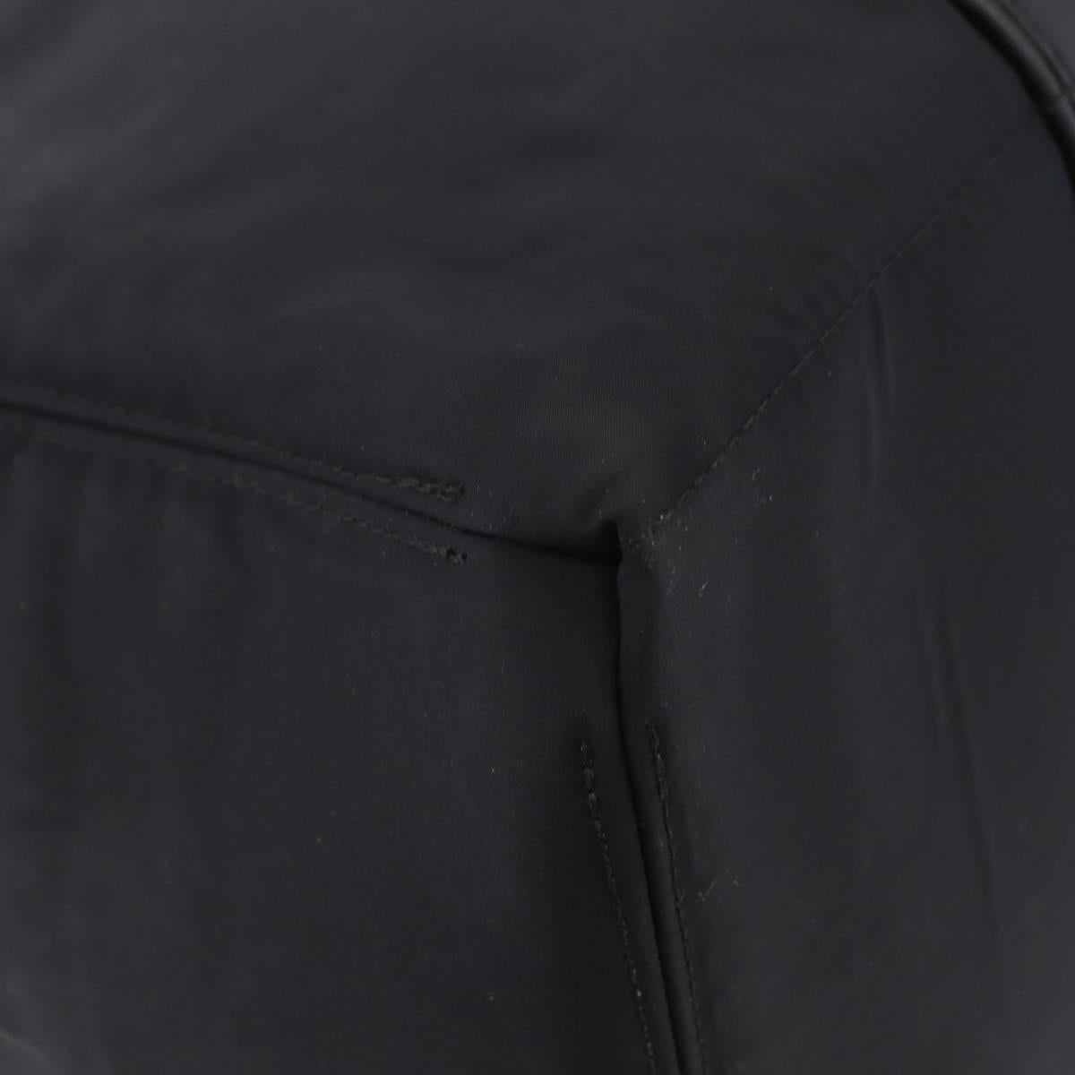 HERMES Akapu Luco Hand Bag Nylon Black Silver Auth ep16416