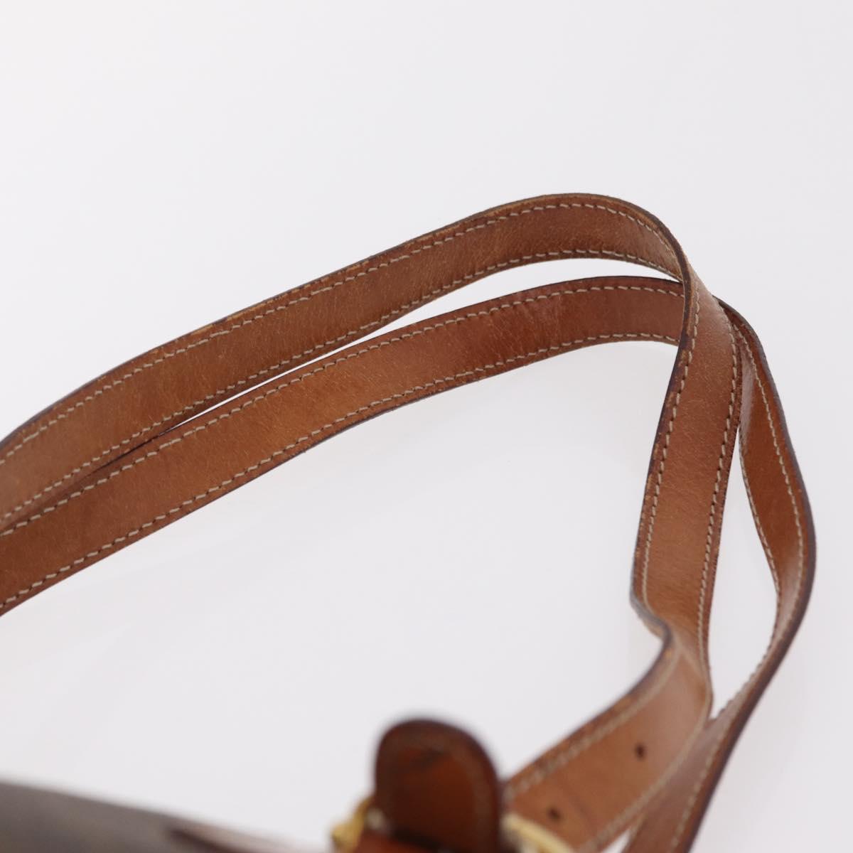 CELINE Macadam Canvas Tote Bag PVC Leather Brown Gold Auth ep16417
