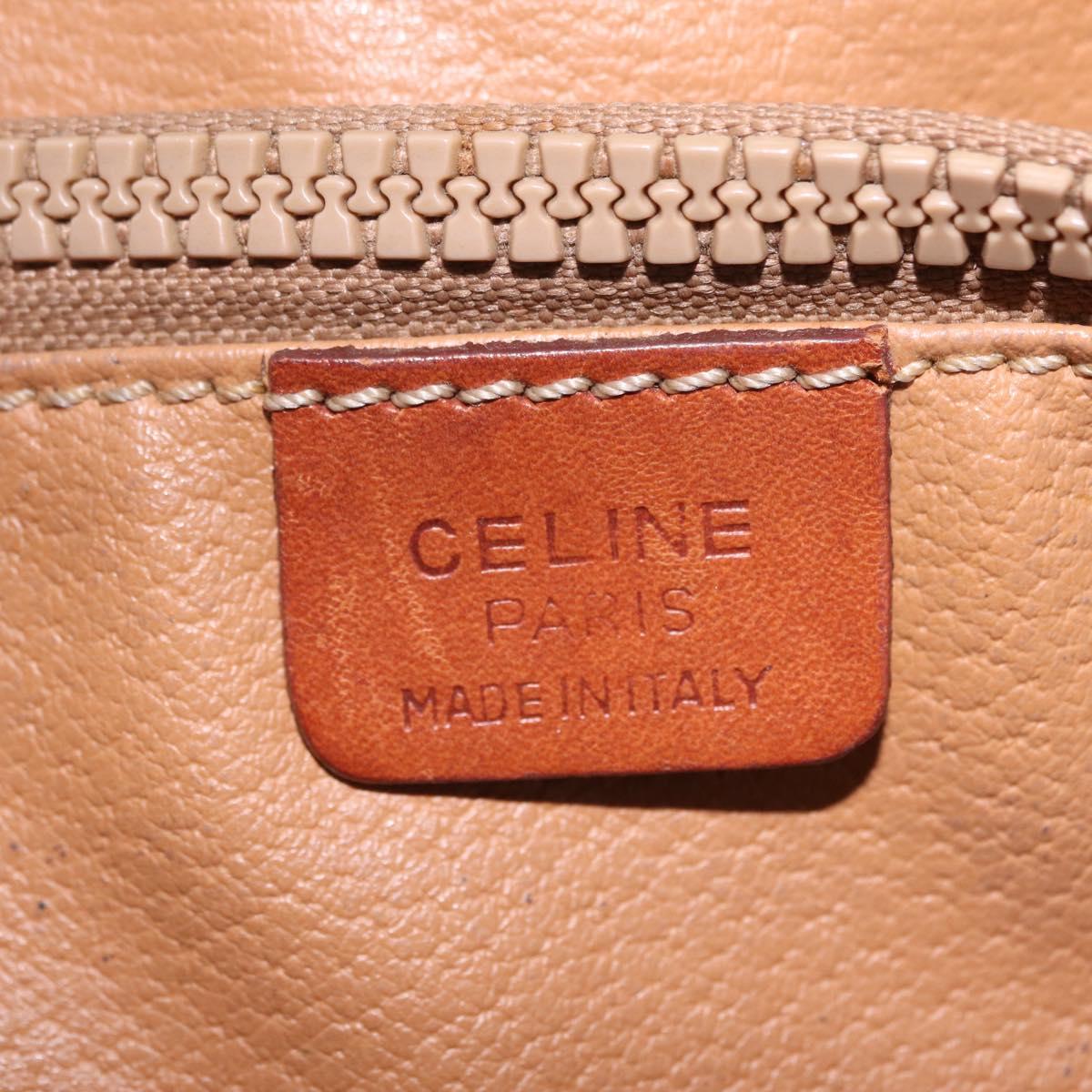 CELINE Macadam Canvas Tote Bag PVC Leather Brown Gold Auth ep16417