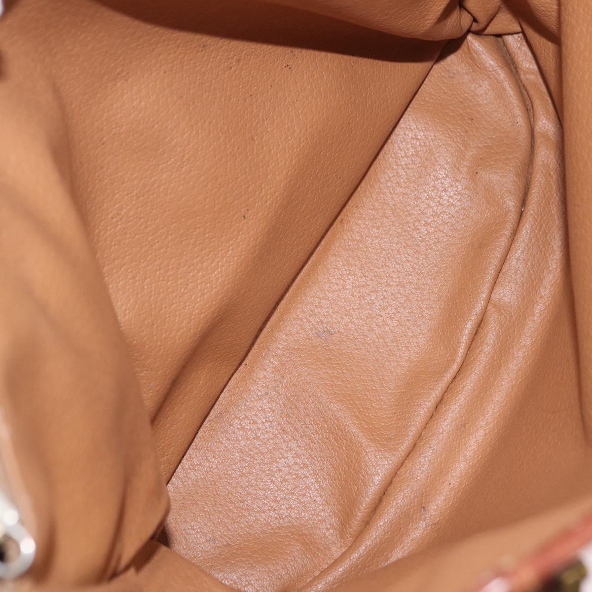 CELINE Macadam Canvas Tote Bag PVC Leather Brown Gold Auth ep16417