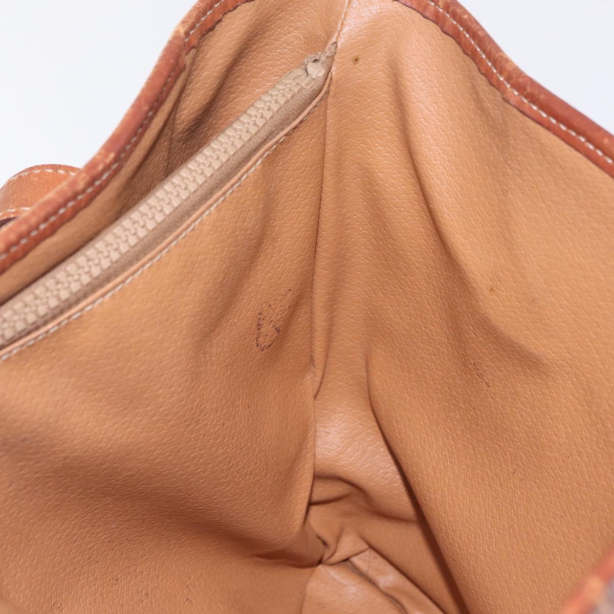 CELINE Macadam Canvas Tote Bag PVC Leather Brown Gold Auth ep16417