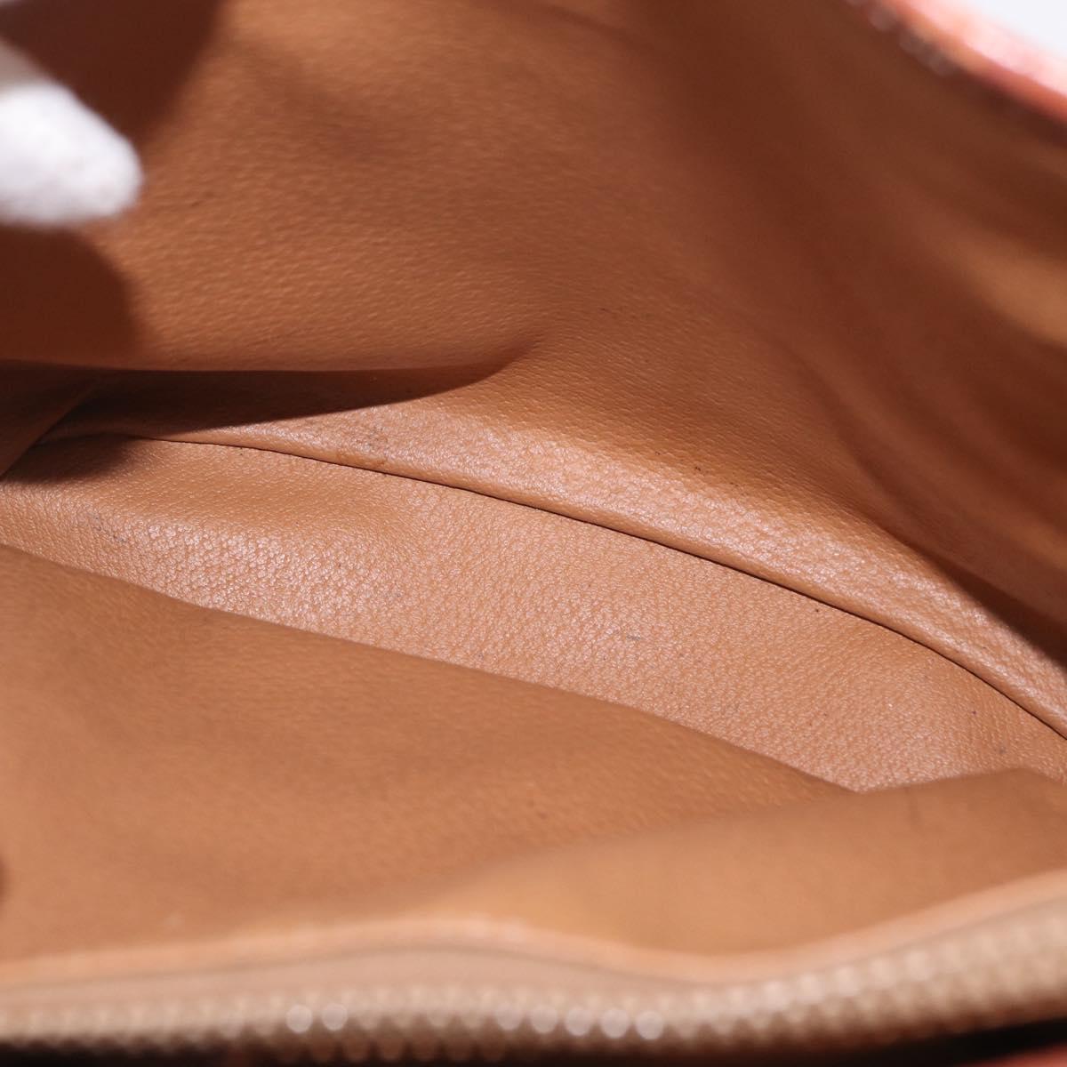 CELINE Macadam Canvas Tote Bag PVC Leather Brown Gold Auth ep16417