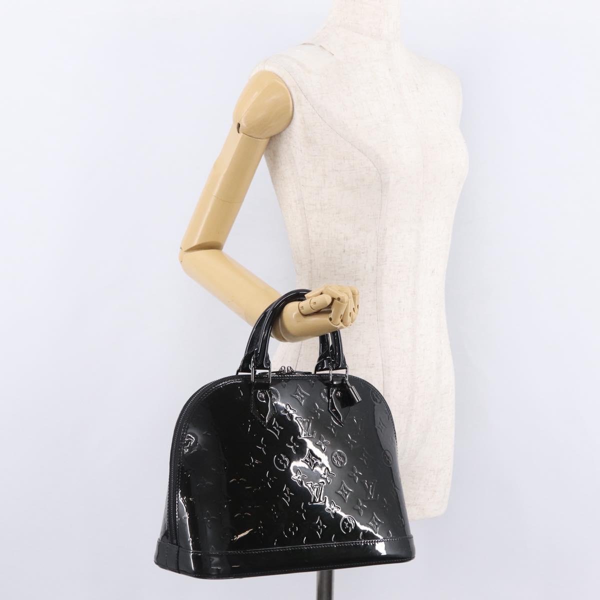 LOUIS VUITTON Monogram Vernis Alma PM Bag Noir Manetic M90061 LV Auth ep16419V