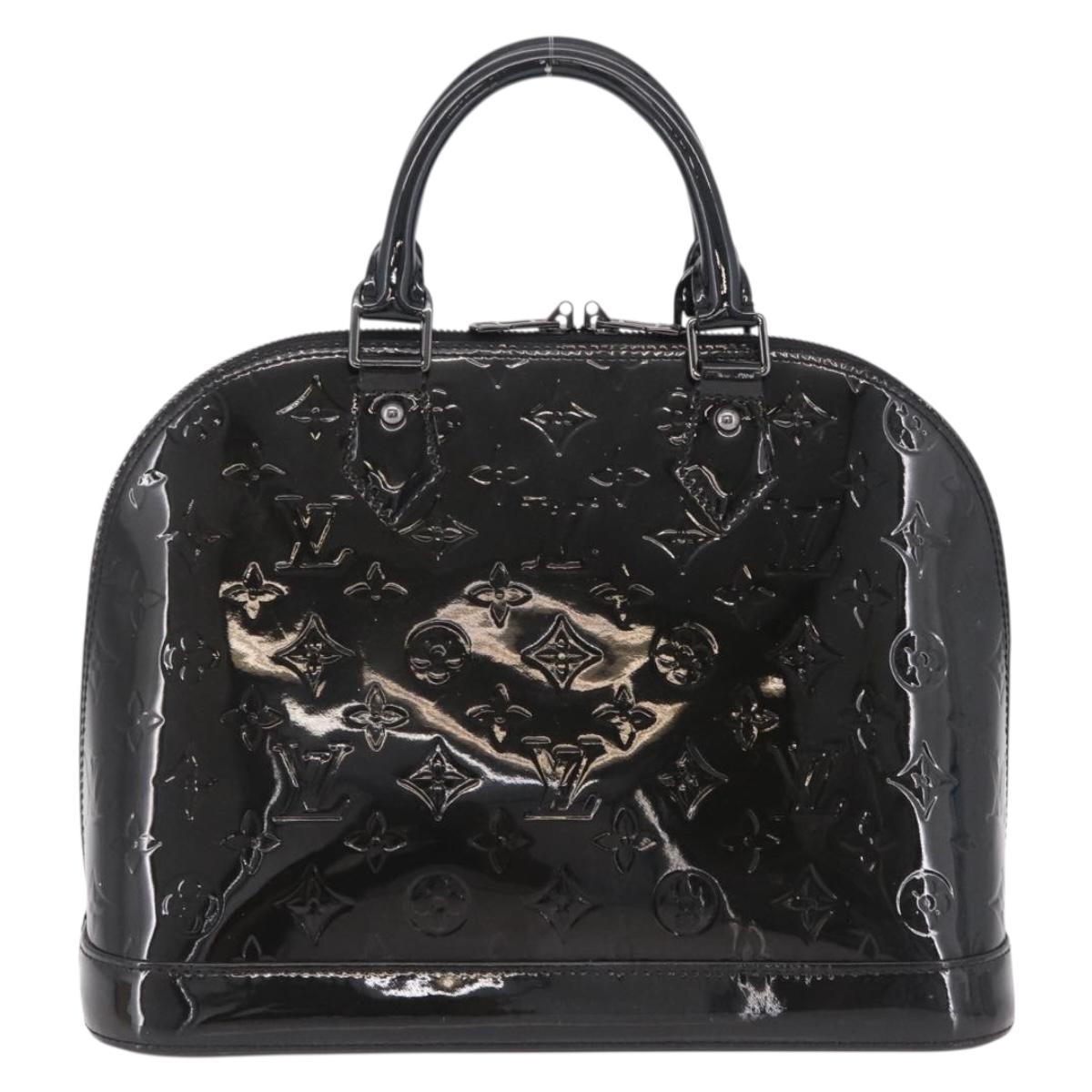 LOUIS VUITTON Monogram Vernis Alma PM Bag Noir Manetic M90061 LV Auth ep16419V
