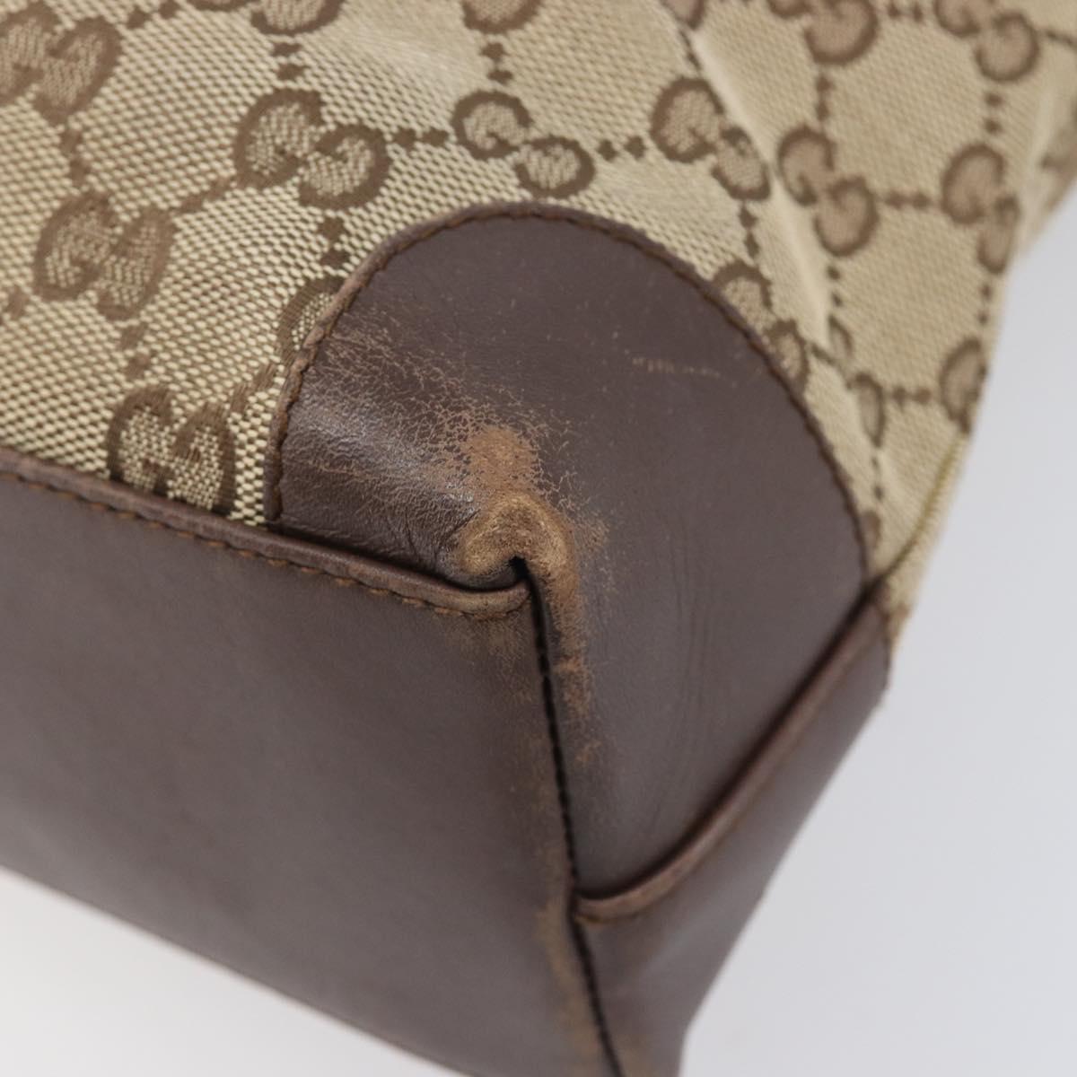 GUCCI GG Canvas Tote Bag Beige Gold 002 1119 Auth ep16438