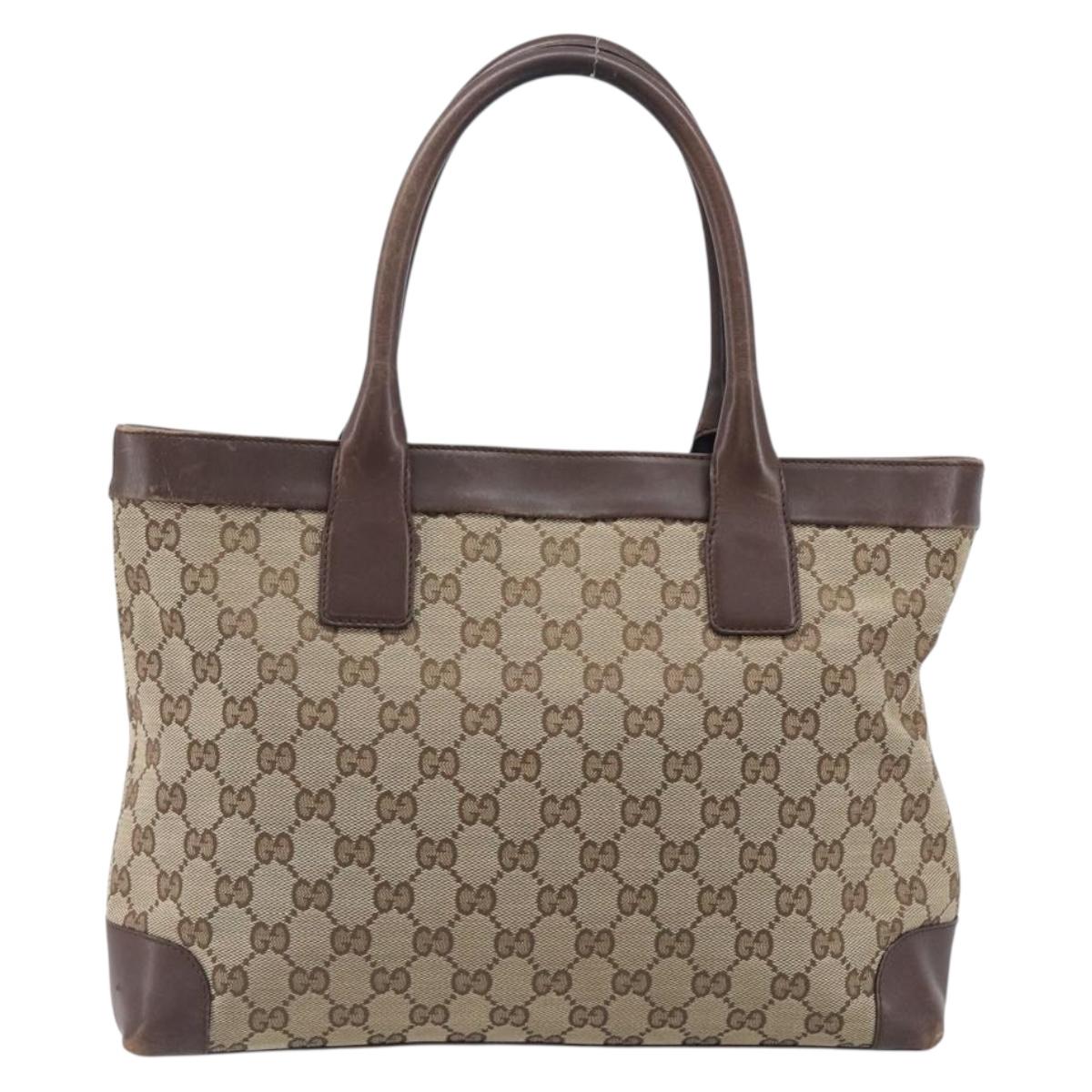 GUCCI GG Canvas Tote Bag Beige Gold 002 1119 Auth ep16438