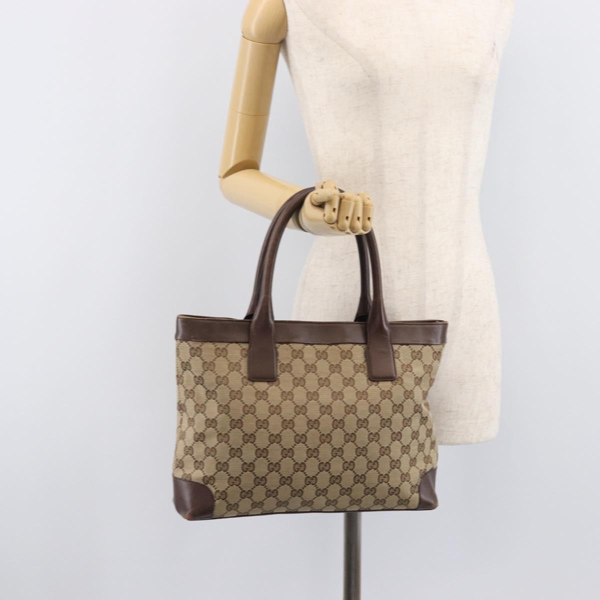 GUCCI GG Canvas Tote Bag Beige Gold 002 1119 Auth ep16438