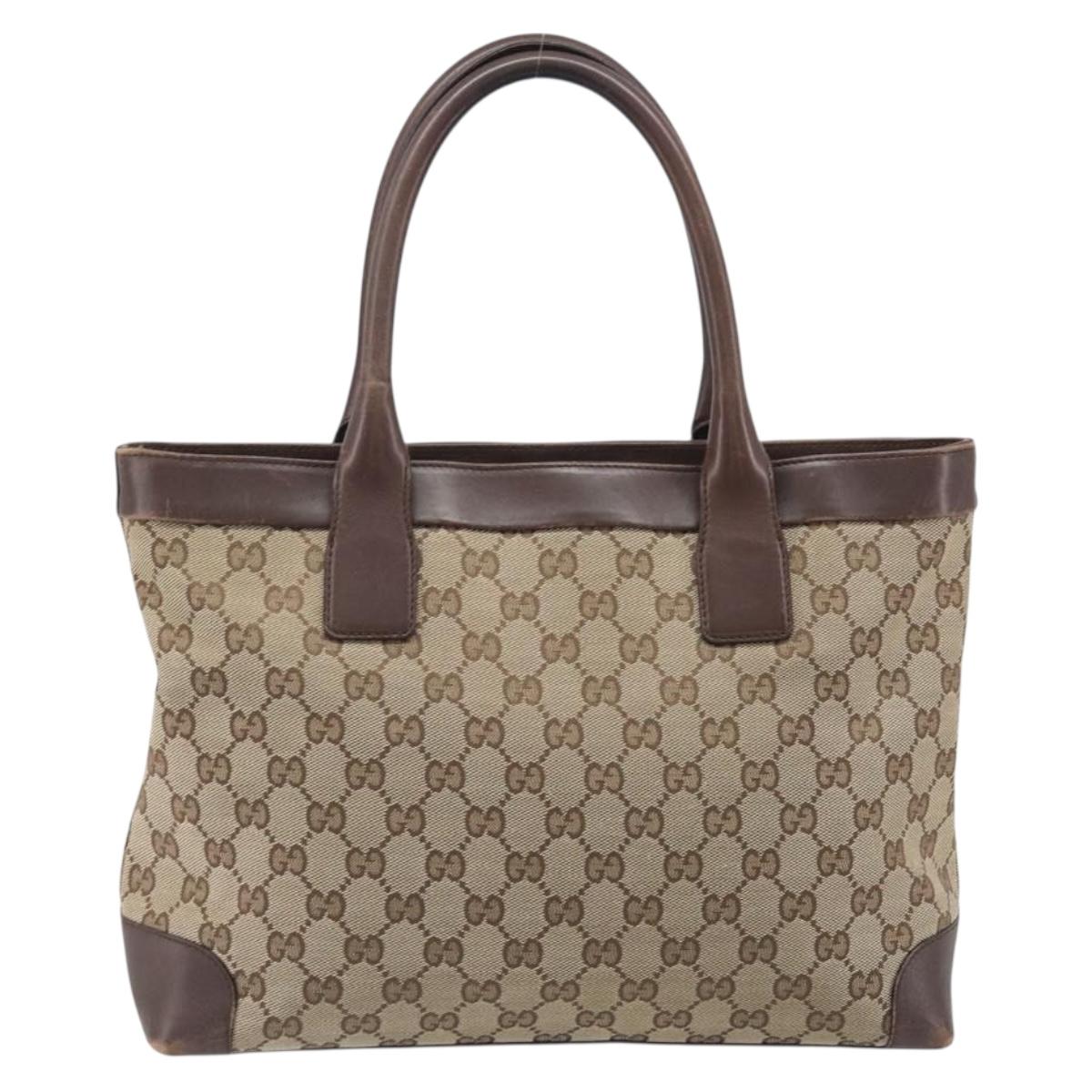 GUCCI GG Canvas Tote Bag Beige Gold 002 1119 Auth ep16438