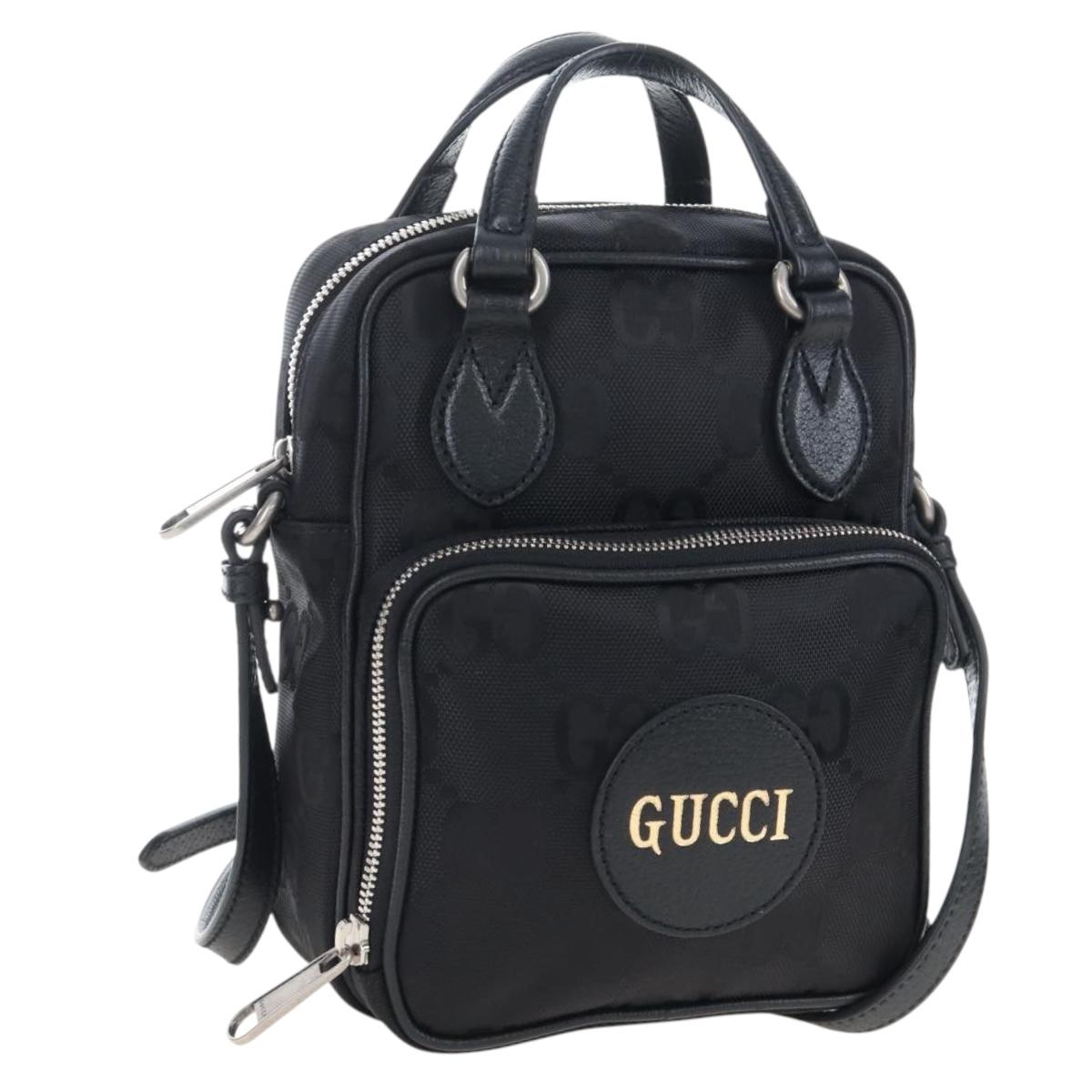 GUCCI GG Canvas Off The Grid Bag Nylon Black Silver 625850 Auth ep16445V