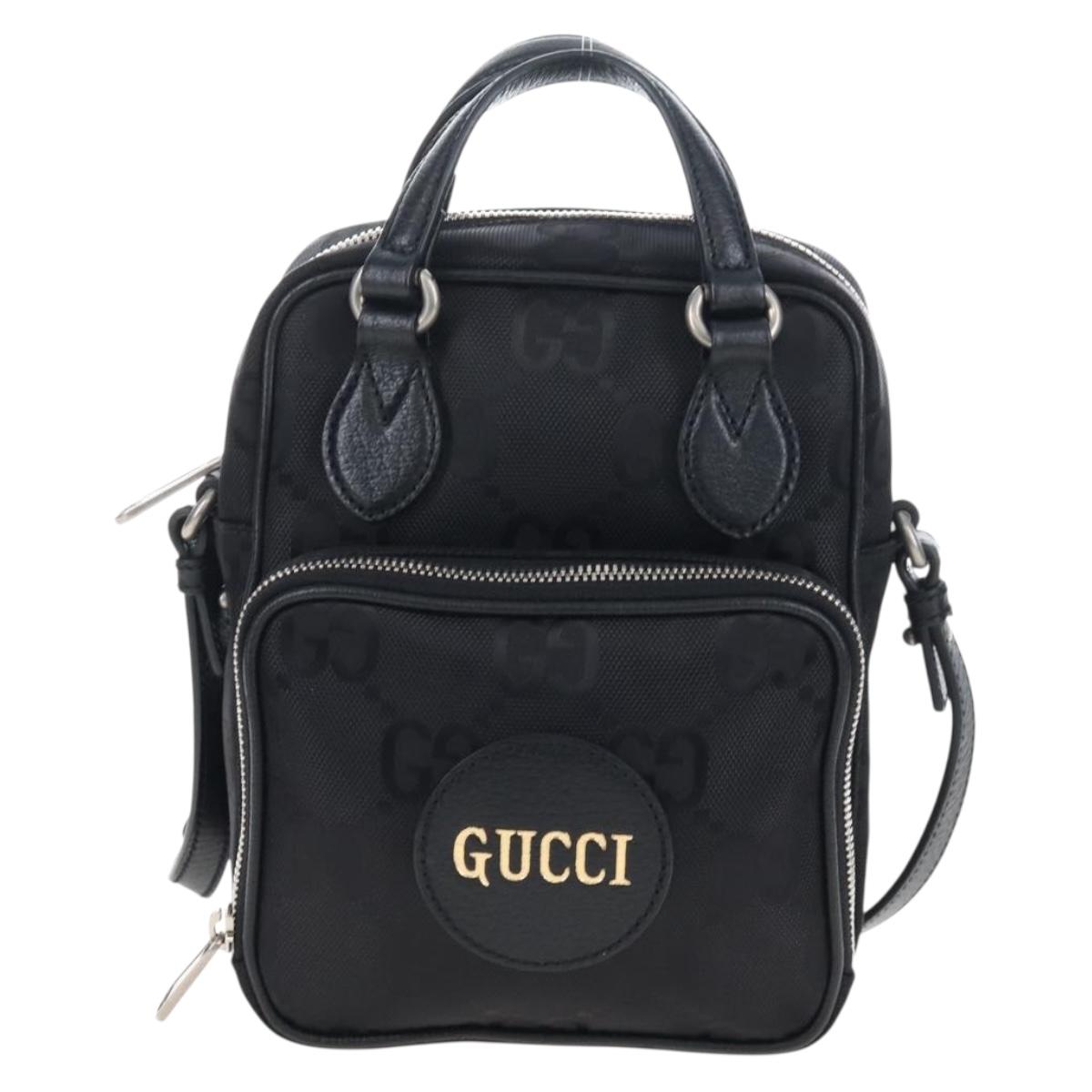 GUCCI GG Canvas Off The Grid Bag Nylon Black Silver 625850 Auth ep16445V