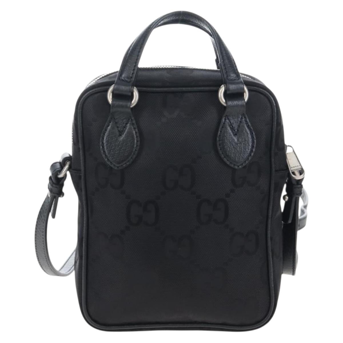 GUCCI GG Canvas Off The Grid Bag Nylon Black Silver 625850 Auth ep16445V