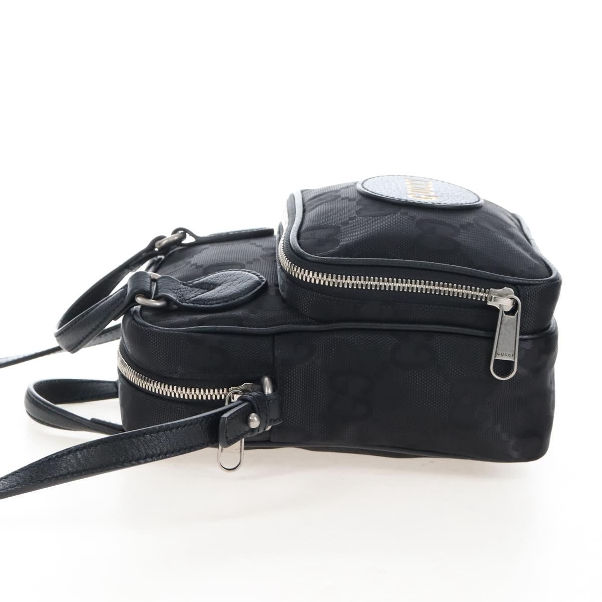 GUCCI GG Canvas Off The Grid Bag Nylon Black Silver 625850 Auth ep16445V