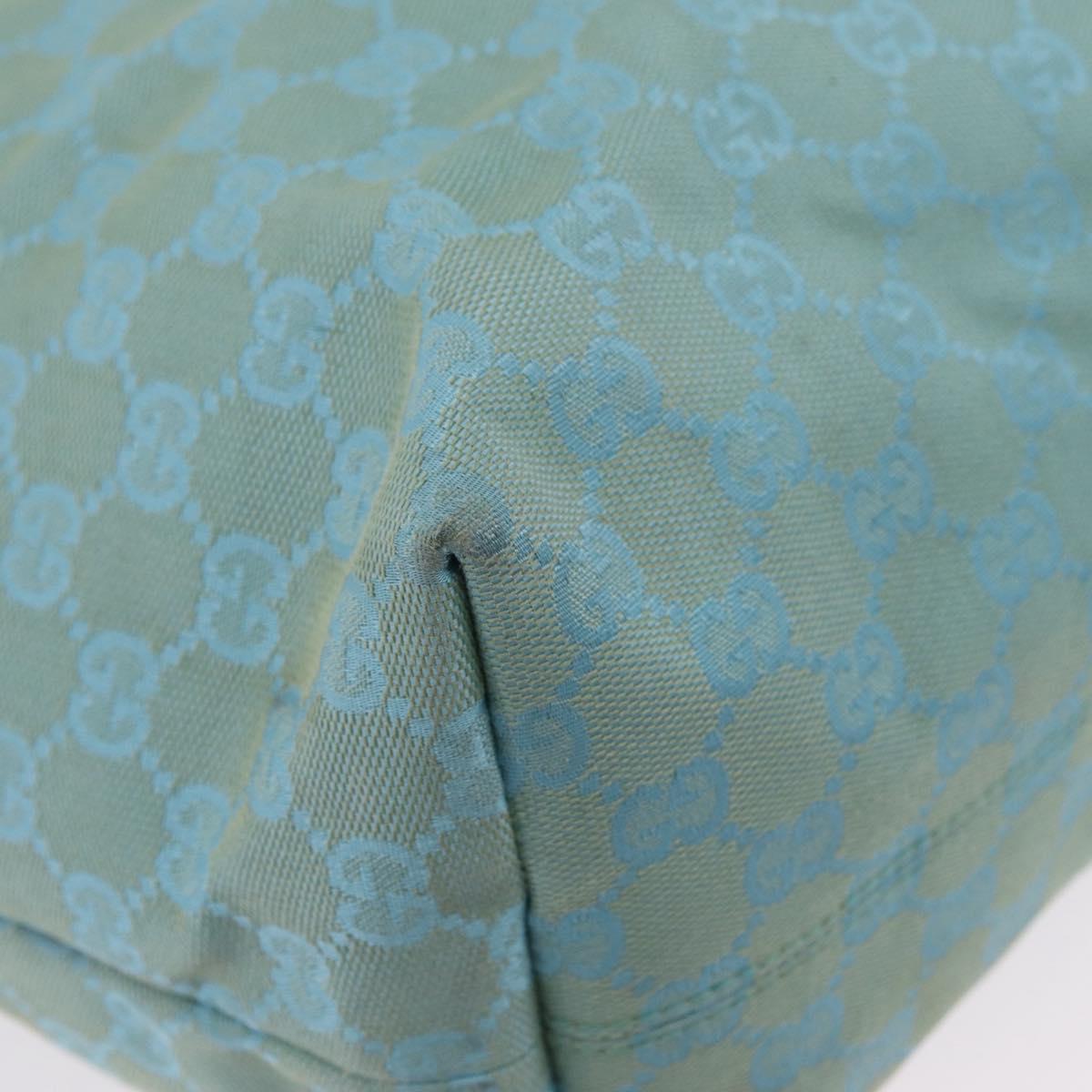 GUCCI GG Canvas Tote Bag 2way Outlet Light Blue Silver 257298 Auth ep16449A