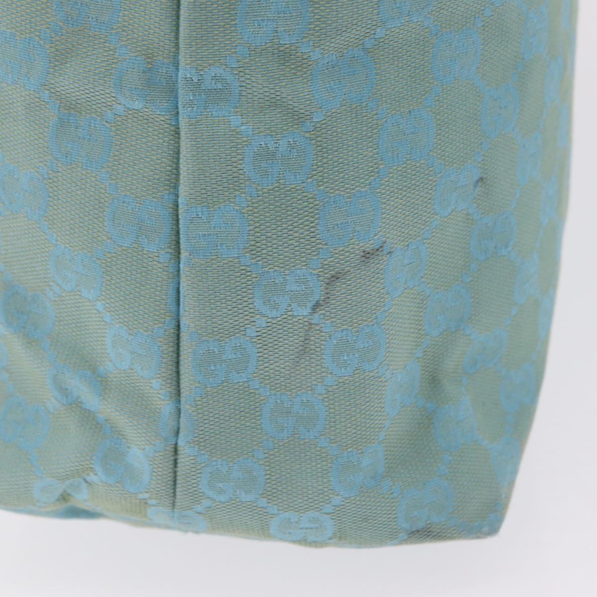 GUCCI GG Canvas Tote Bag 2way Outlet Light Blue Silver 257298 Auth ep16449A