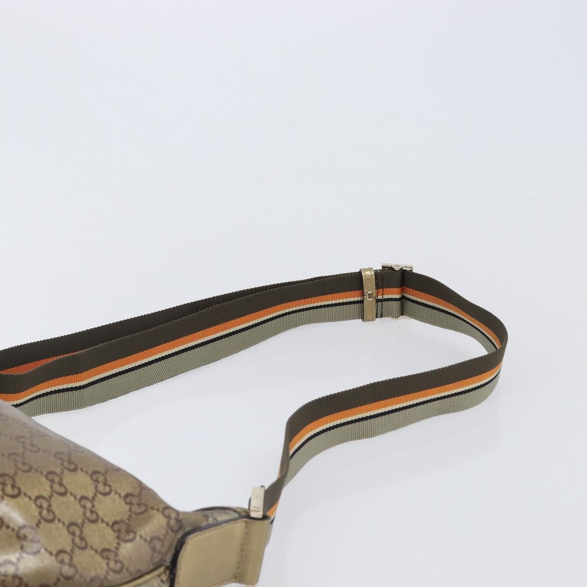 GUCCI GG Crystal Sherry Line Shoulder Bag Coated Canvas Gold 181092 Auth ep16456