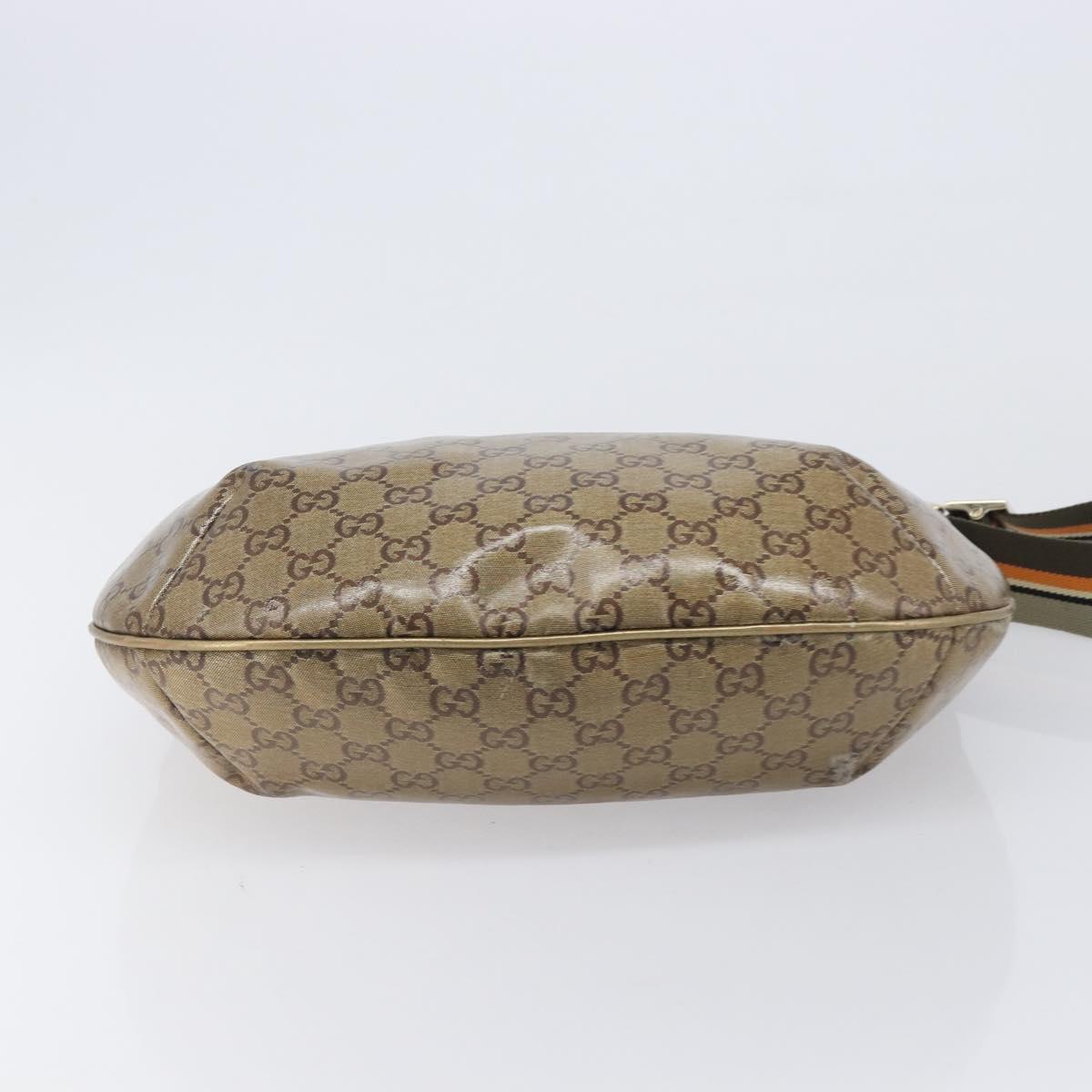 GUCCI GG Crystal Sherry Line Shoulder Bag Coated Canvas Gold 181092 Auth ep16456