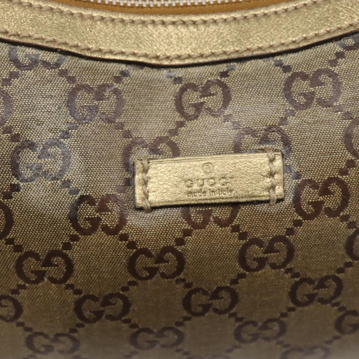 GUCCI GG Crystal Sherry Line Shoulder Bag Coated Canvas Gold 181092 Auth ep16456