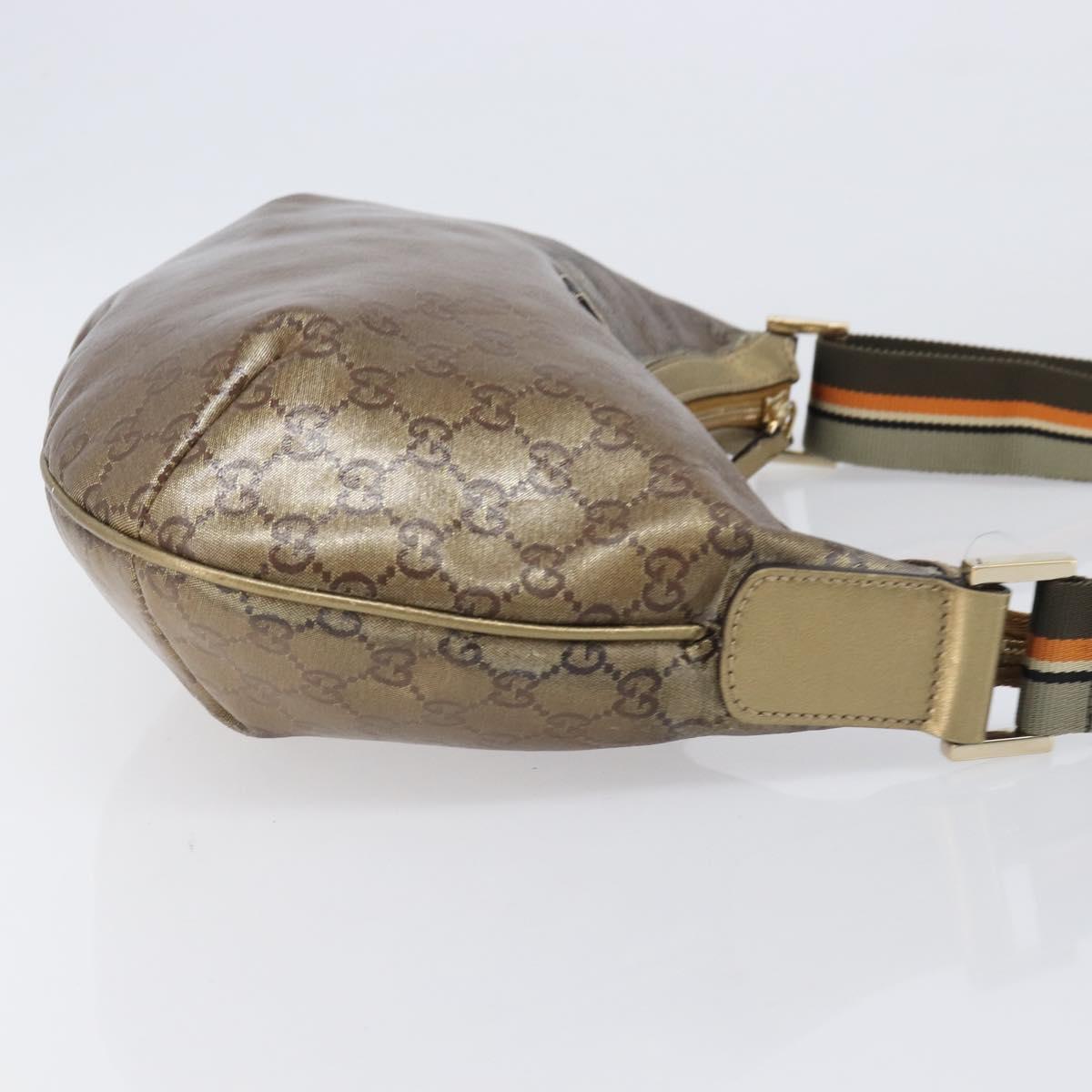 GUCCI GG Crystal Sherry Line Shoulder Bag Coated Canvas Gold 181092 Auth ep16456