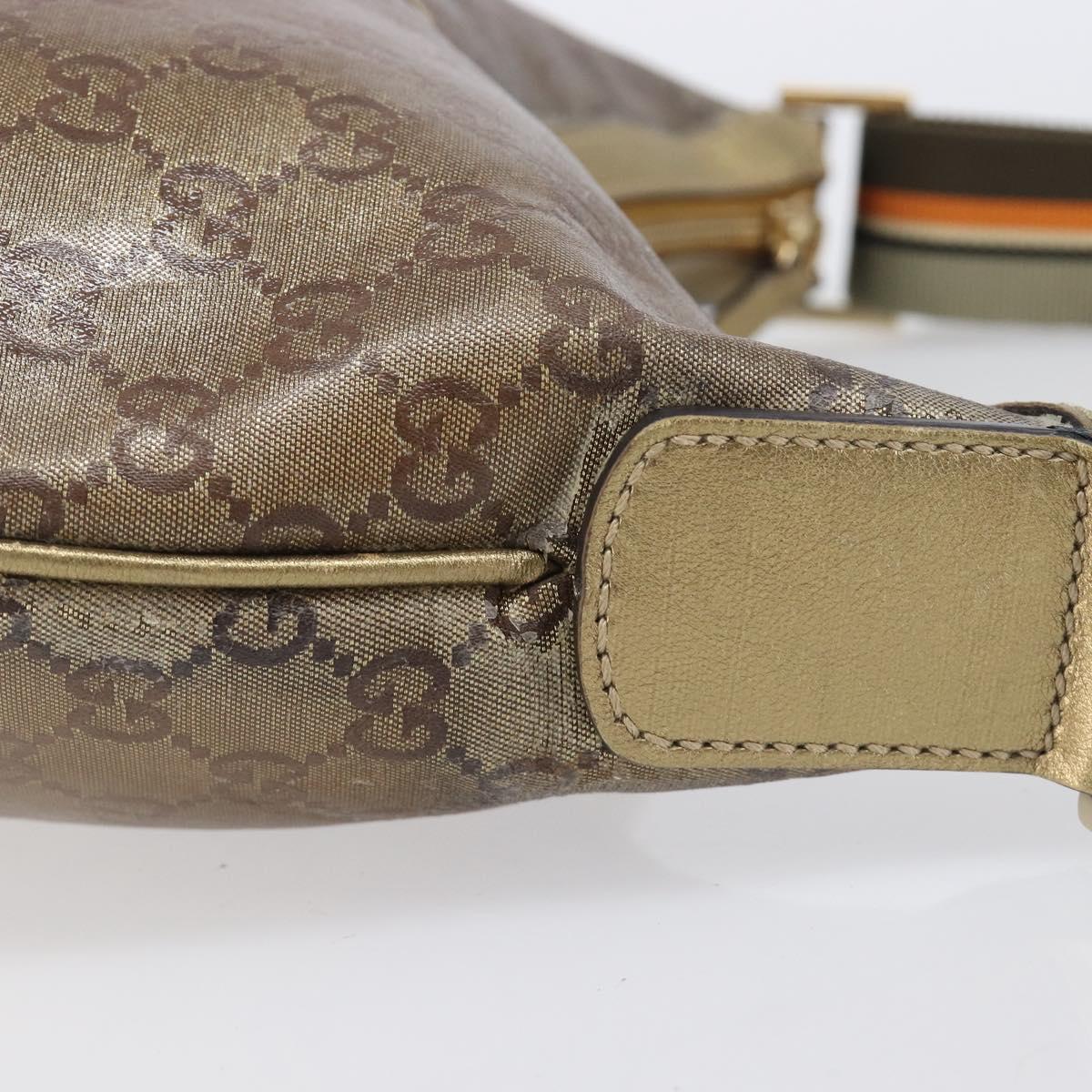 GUCCI GG Crystal Sherry Line Shoulder Bag Coated Canvas Gold 181092 Auth ep16456