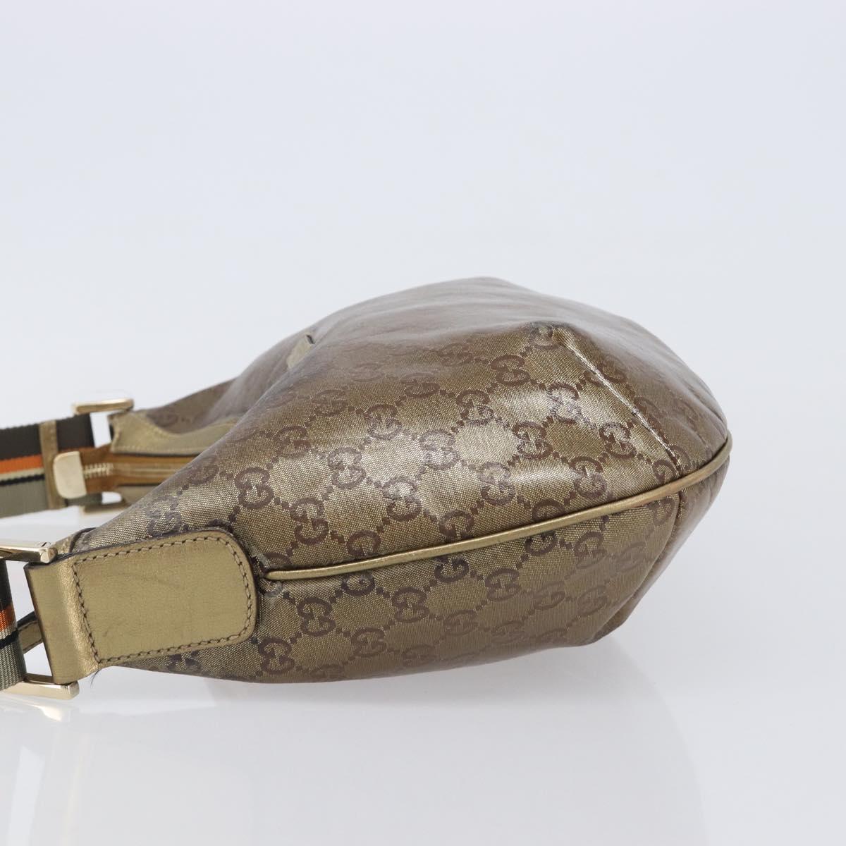 GUCCI GG Crystal Sherry Line Shoulder Bag Coated Canvas Gold 181092 Auth ep16456