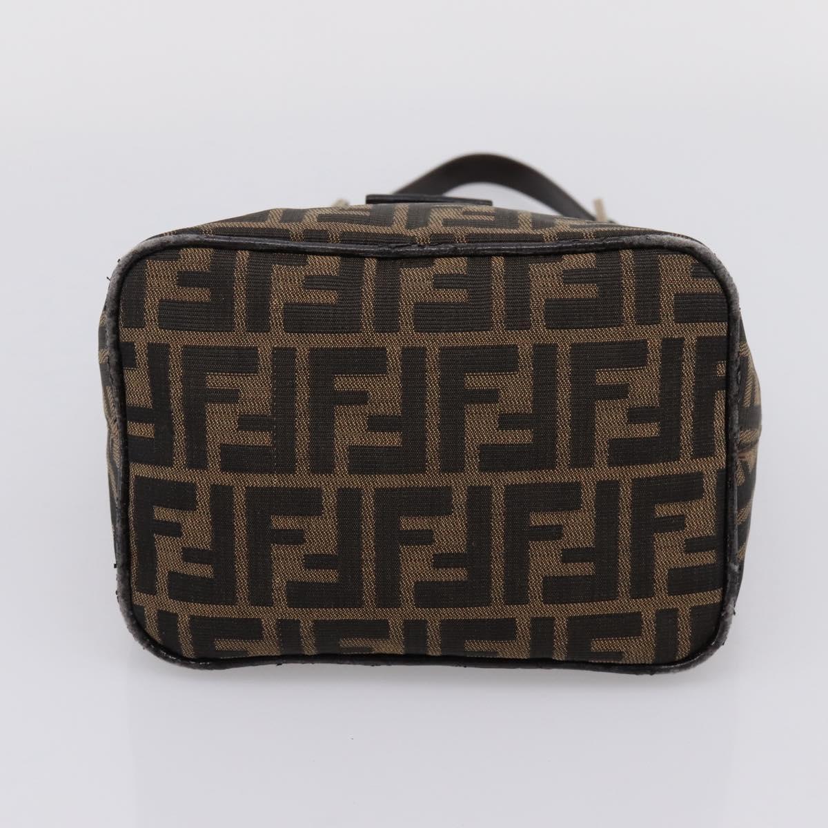 FENDI Zucca Canvas Mamma Baguette Shoulder Bag Brown Black Auth ep16459