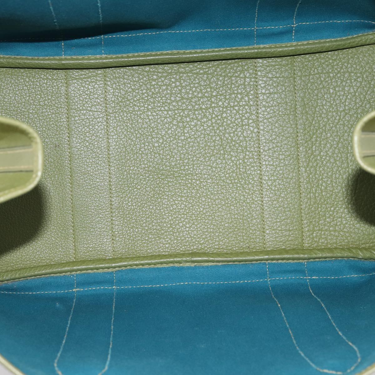 HERMES Garden Party PM Hand Bag Canvas Green Silver Auth ep16460A