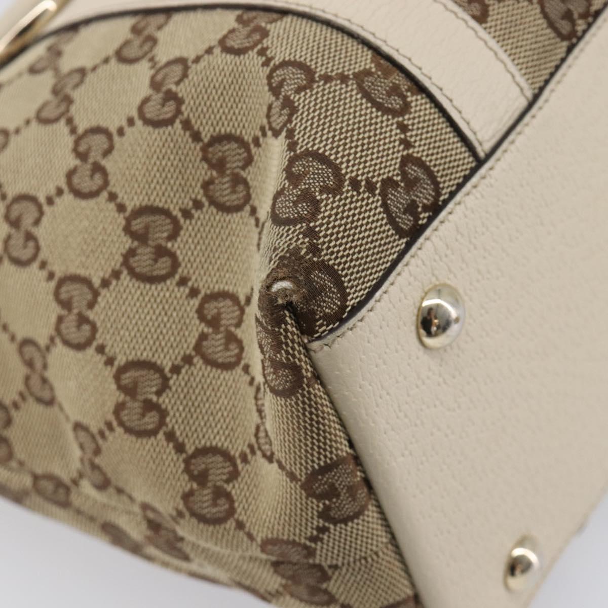 GUCCI GG Canvas Tote Bag Beige Gold 141470 Auth ep16466