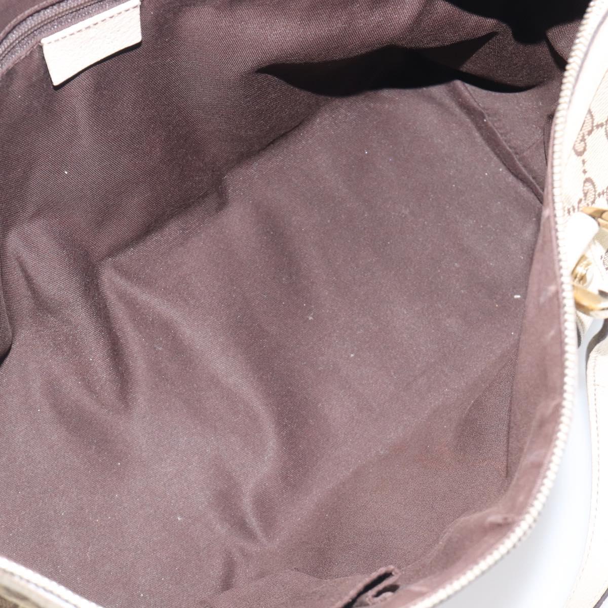 GUCCI GG Canvas Tote Bag Beige Gold 141470 Auth ep16466