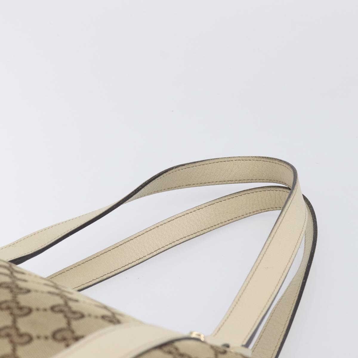 GUCCI GG Canvas Tote Bag Beige Gold 141470 Auth ep16466