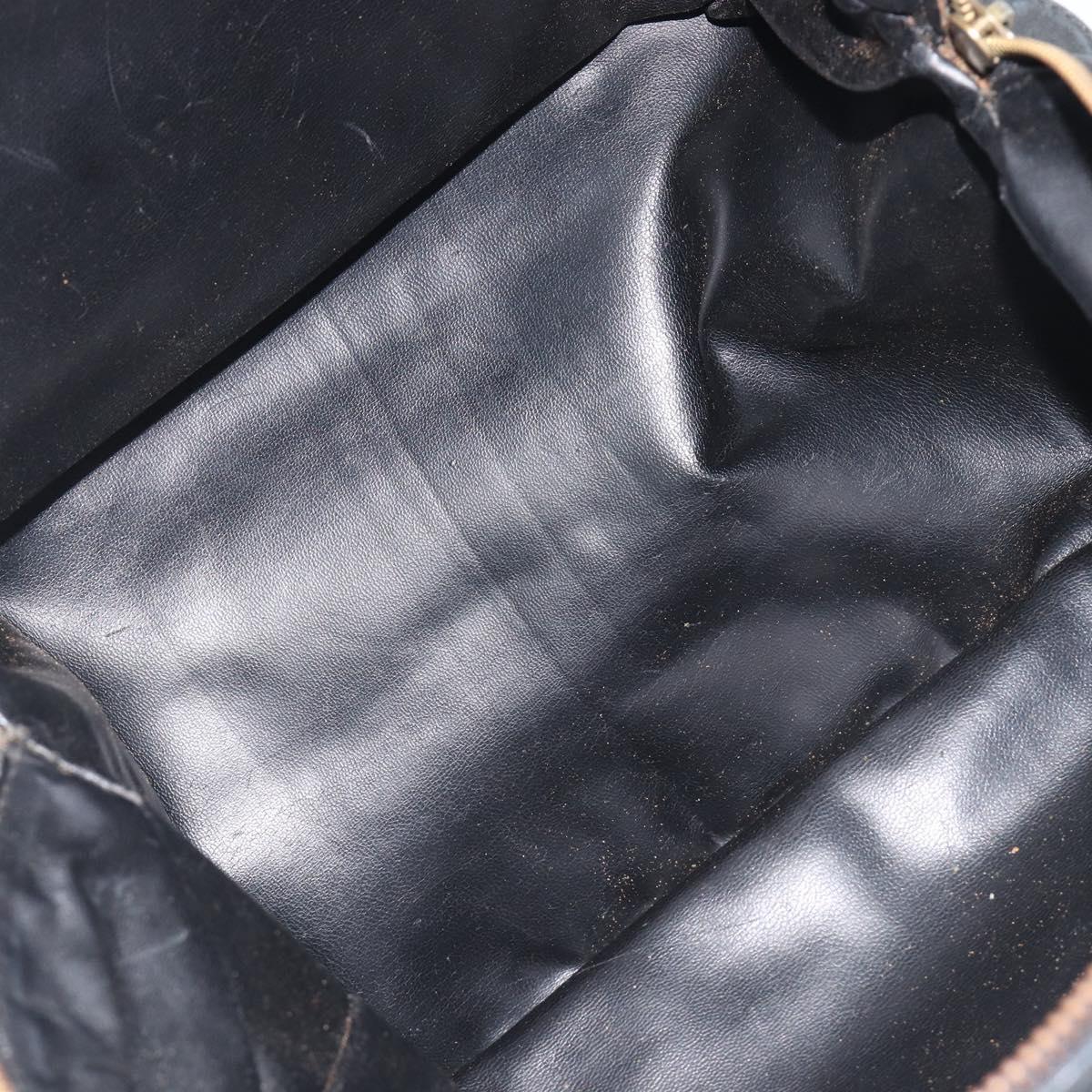 Christian Dior Hand Bag Leather Navy Gold Tone Auth ep16468