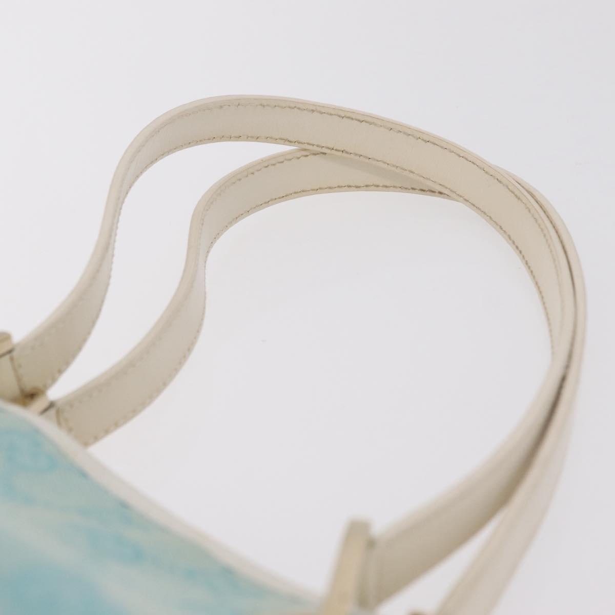 GUCCI GG Canvas Tote Bag Light Blue Gold 002 1099 Auth ep16469A