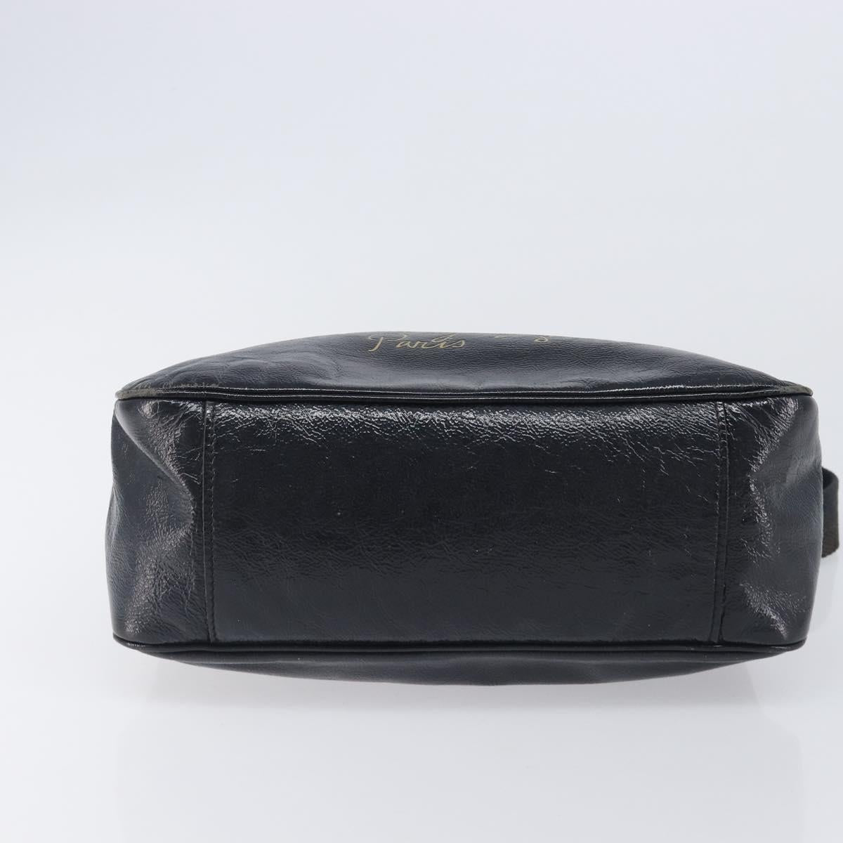 Saint Laurent Shoulder Bag Patent Leather Black Gold Auth ep16470