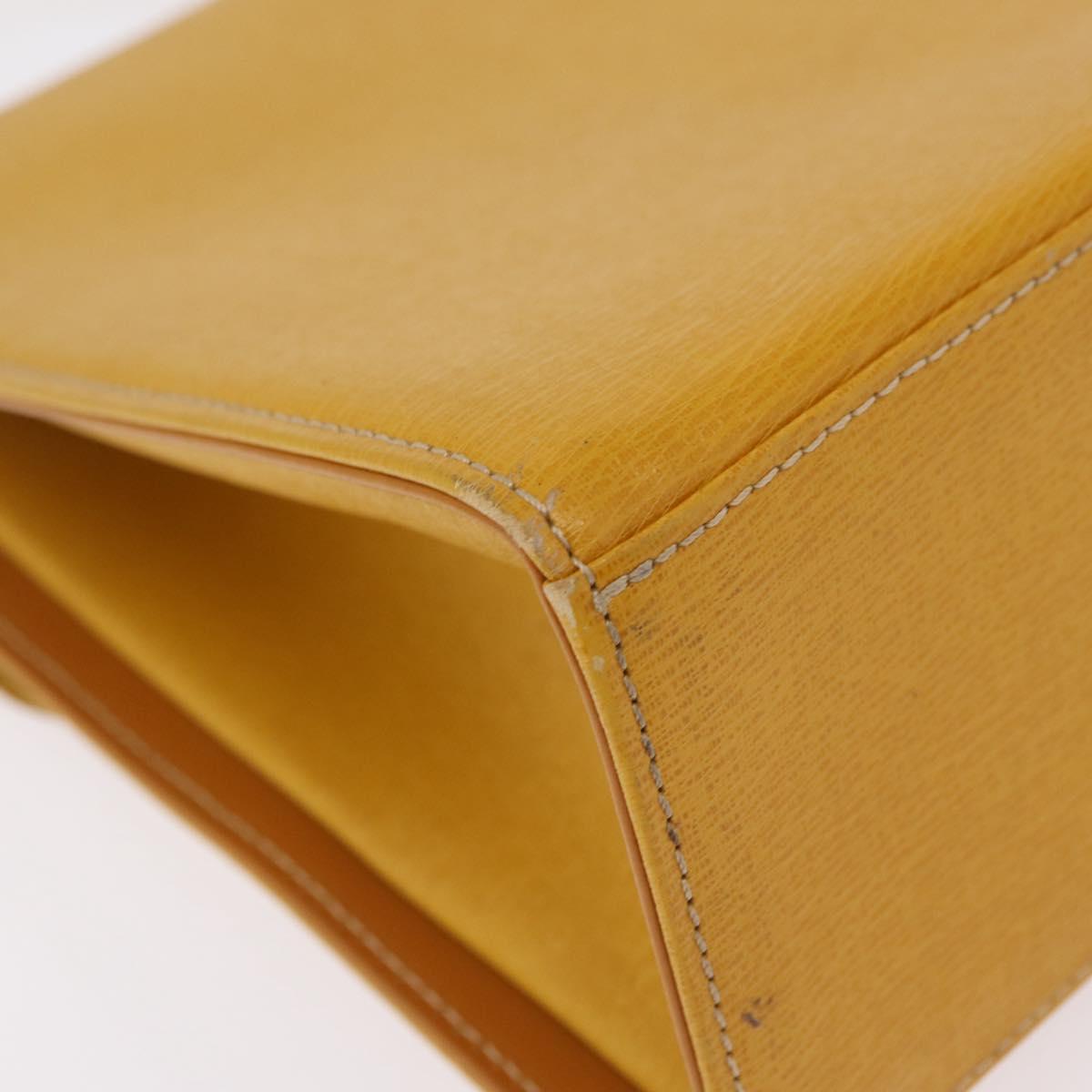 Burberrys Hand Bag Leather Yellow Gold Auth ep16473