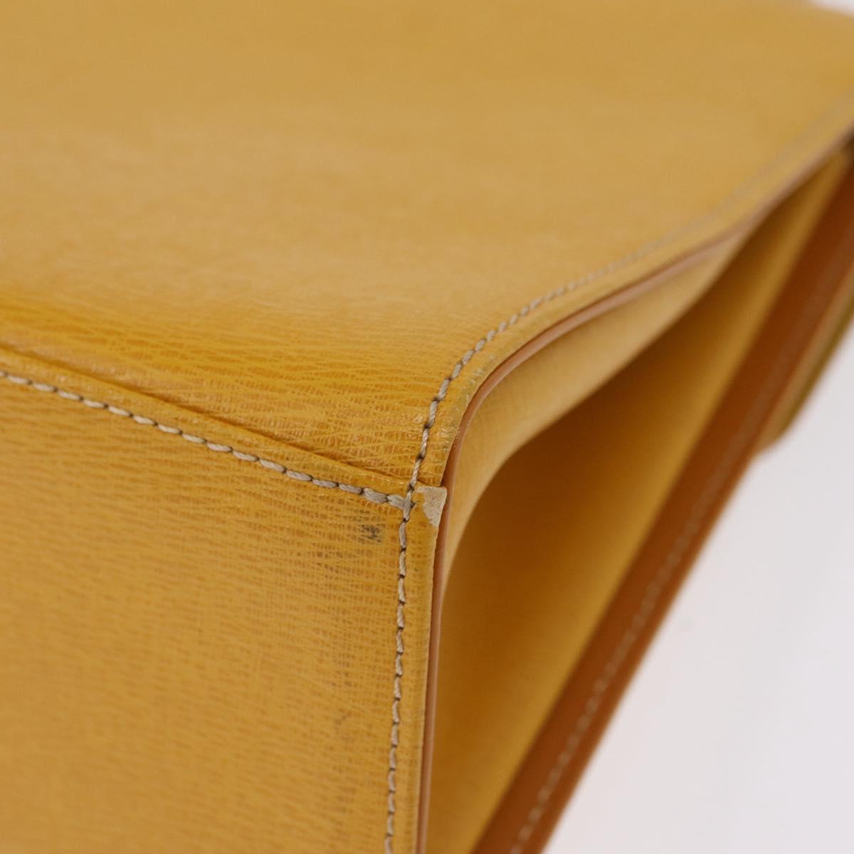 Burberrys Hand Bag Leather Yellow Gold Auth ep16473