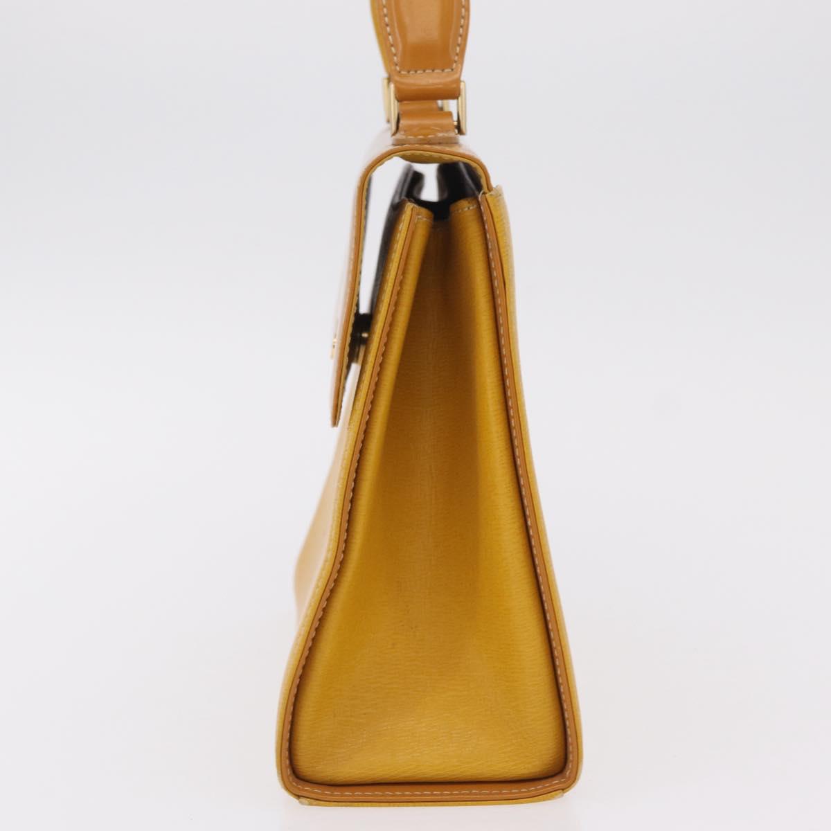 Burberrys Hand Bag Leather Yellow Gold Auth ep16473