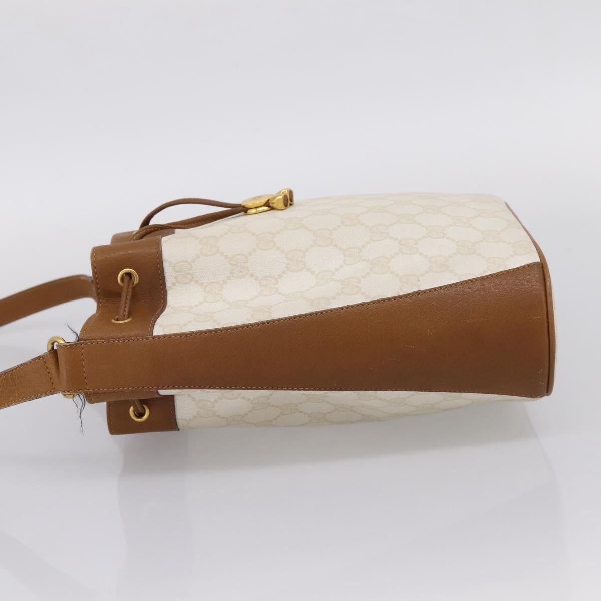 GUCCI GG Supreme Shoulder Bag PVC White Gold 41 02 034 Auth ep16476