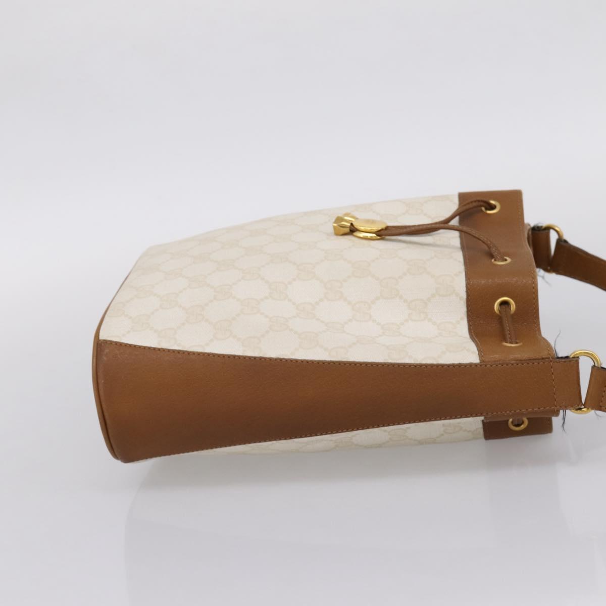 GUCCI GG Supreme Shoulder Bag PVC White Gold 41 02 034 Auth ep16476