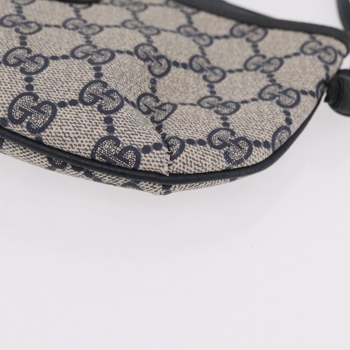 GUCCI GG Supreme Shoulder Bag PVC Navy Gold 378 02 020 Auth ep16478