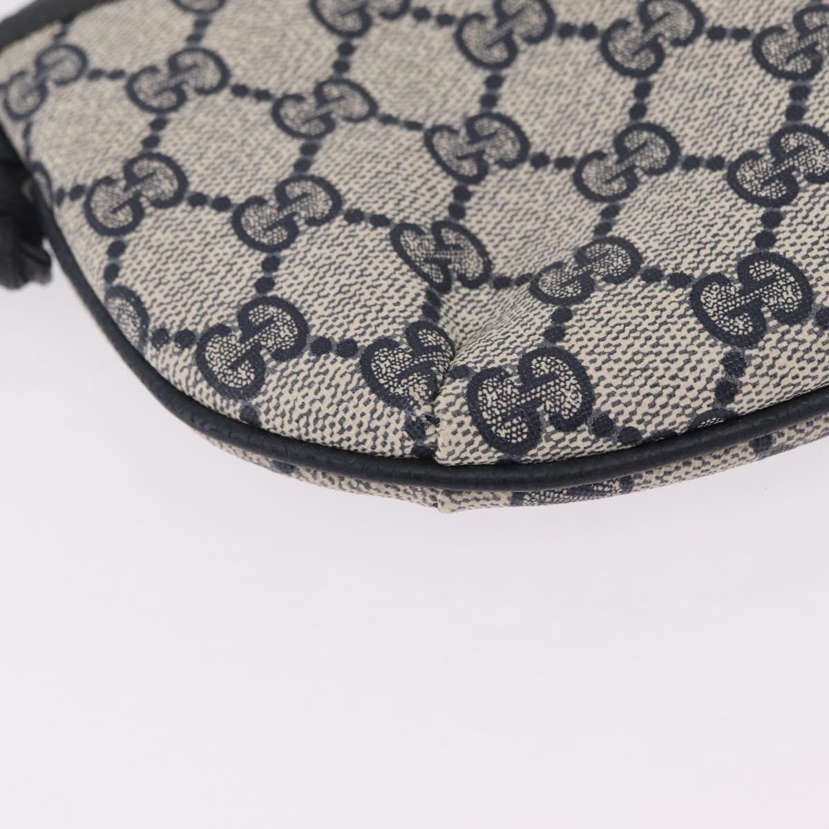 GUCCI GG Supreme Shoulder Bag PVC Navy Gold 378 02 020 Auth ep16478