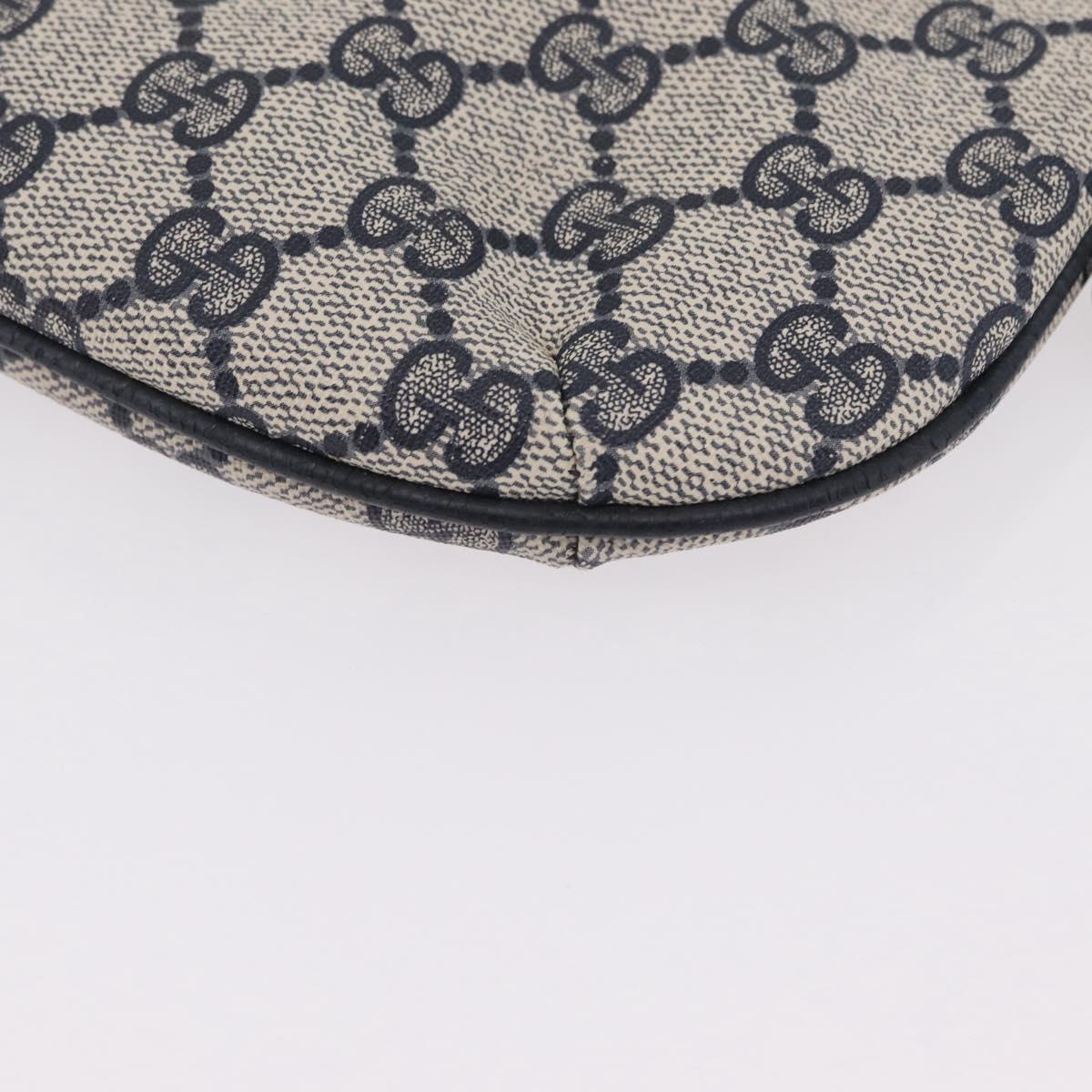 GUCCI GG Supreme Shoulder Bag PVC Navy Gold 378 02 020 Auth ep16478