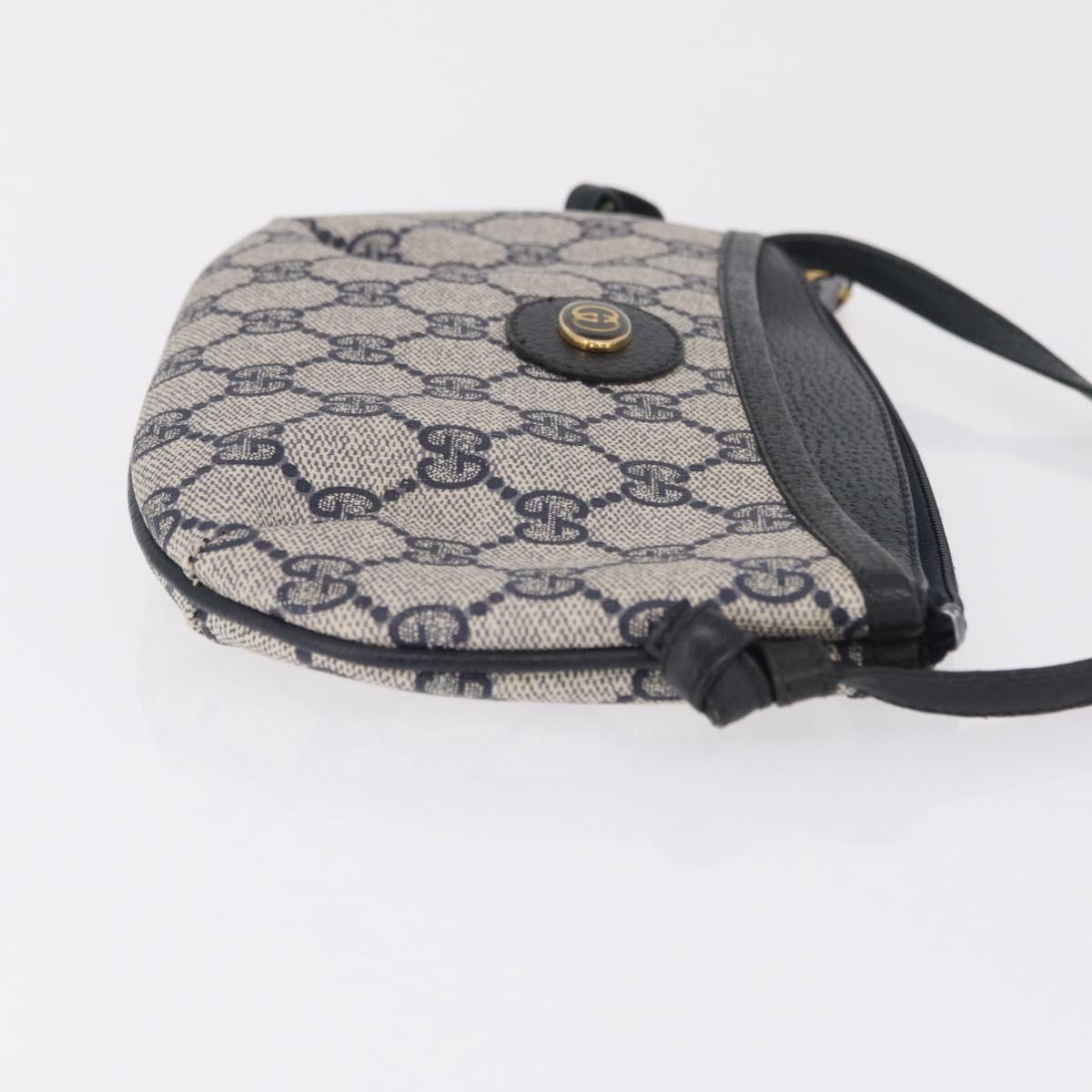 GUCCI GG Supreme Shoulder Bag PVC Navy Gold 378 02 020 Auth ep16478