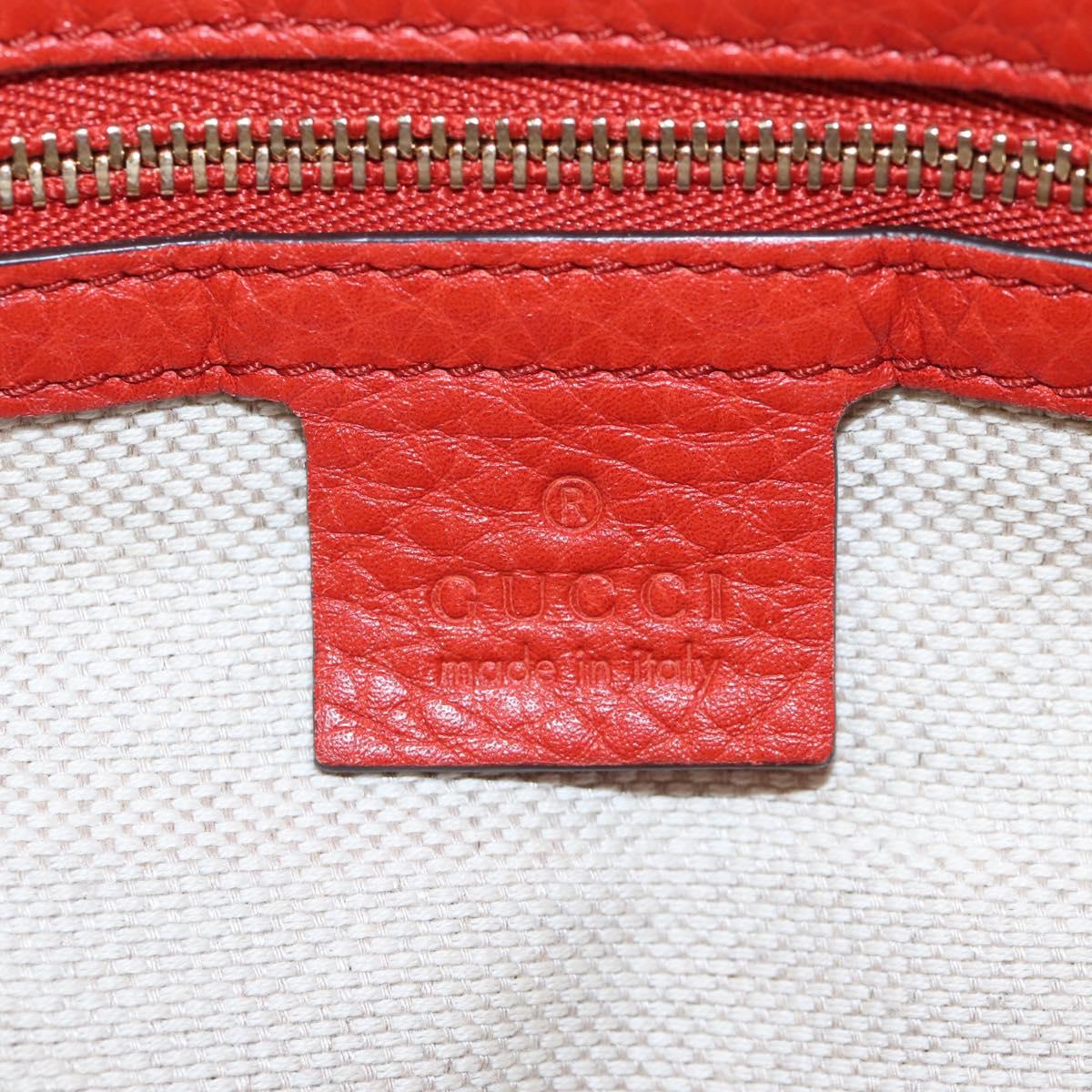 GUCCI Soho Hand Bag Leather 2way Orange Gold 308362 Auth ep16493A