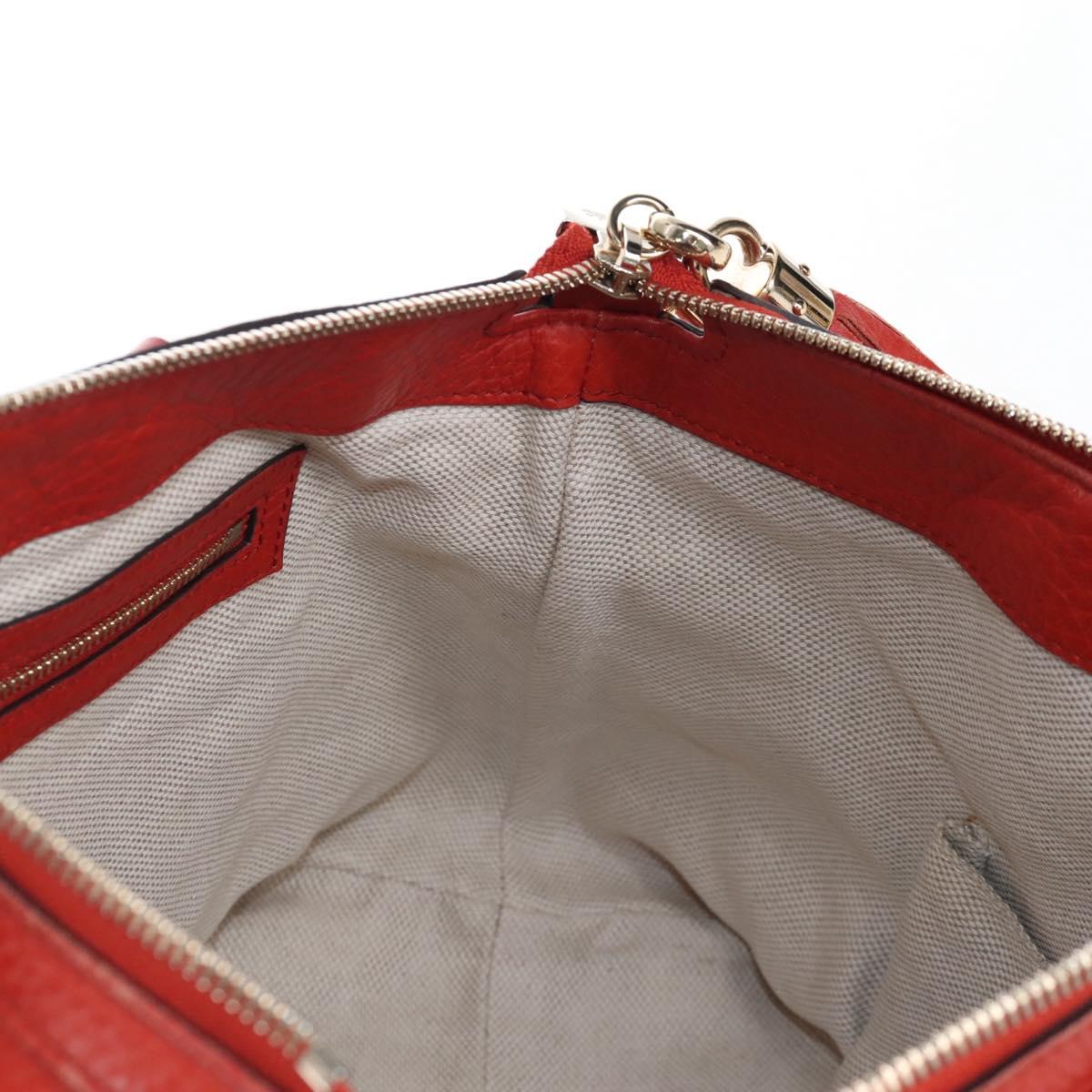GUCCI Soho Hand Bag Leather 2way Orange Gold 308362 Auth ep16493A