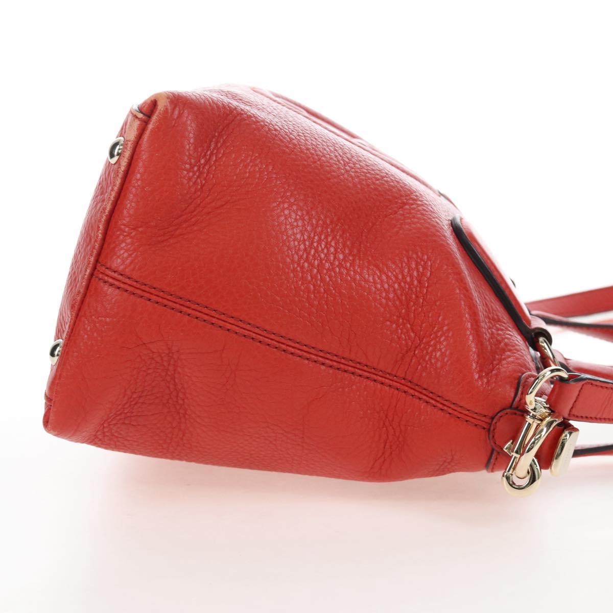 GUCCI Soho Hand Bag Leather 2way Orange Gold 308362 Auth ep16493A