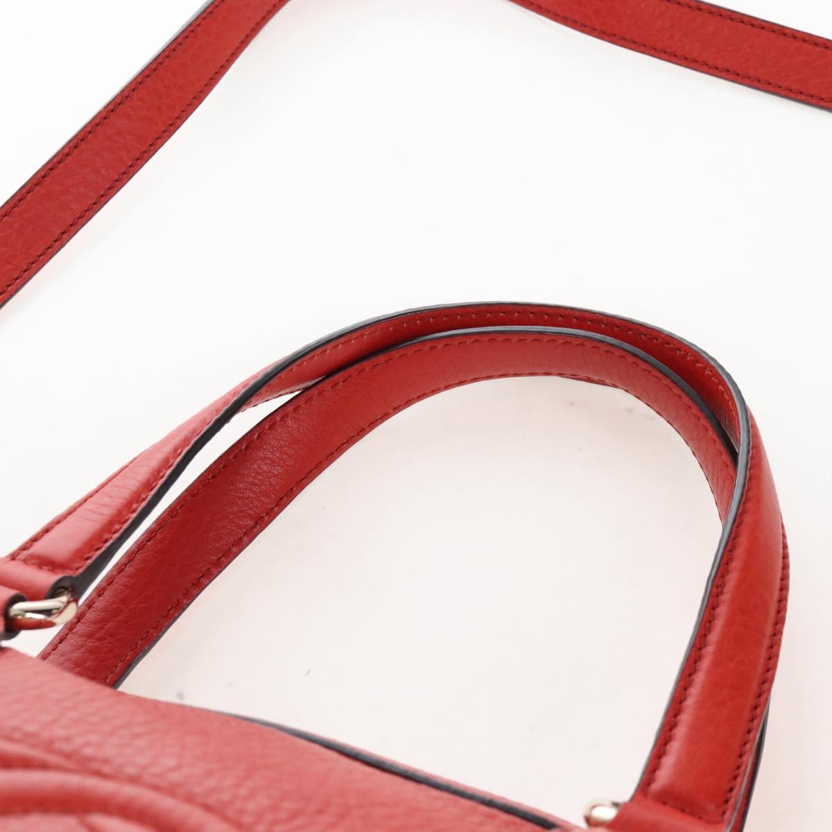 GUCCI Soho Hand Bag Leather 2way Orange Gold 308362 Auth ep16493A