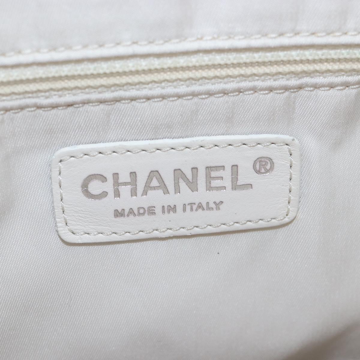 CHANEL Paris Biarritz Tote Bag Coated Canvas Gold Silver CC Auth ep16512V