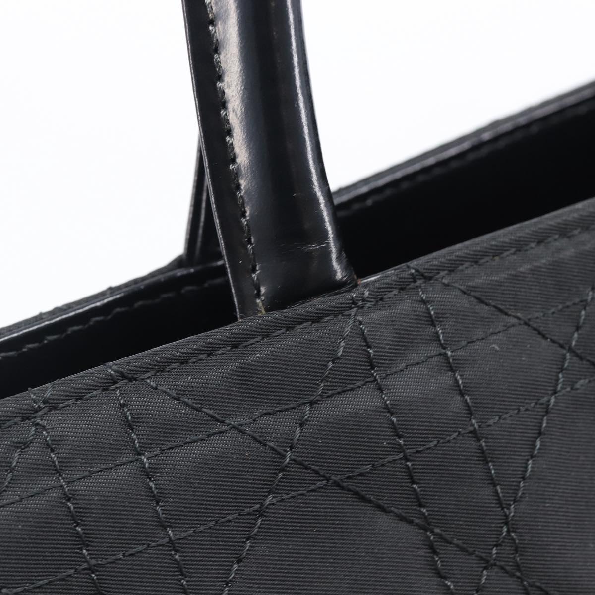 Christian Dior Canage Hand Bag Nylon Black Gold Auth ep16513A