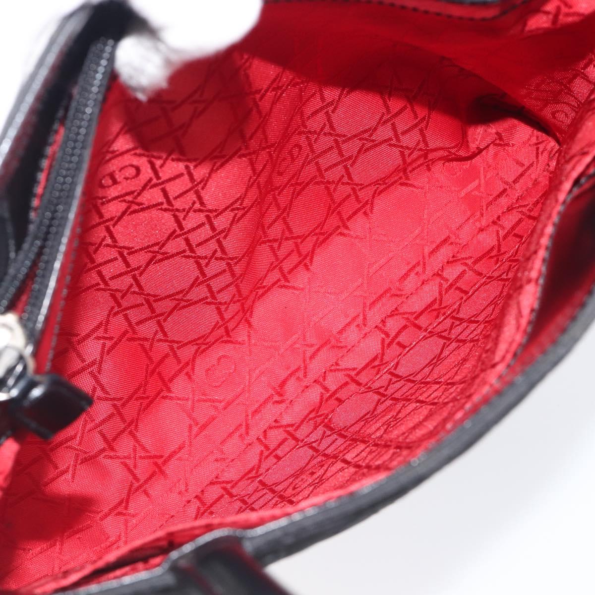 Christian Dior Canage Hand Bag Nylon Black Gold Auth ep16513A